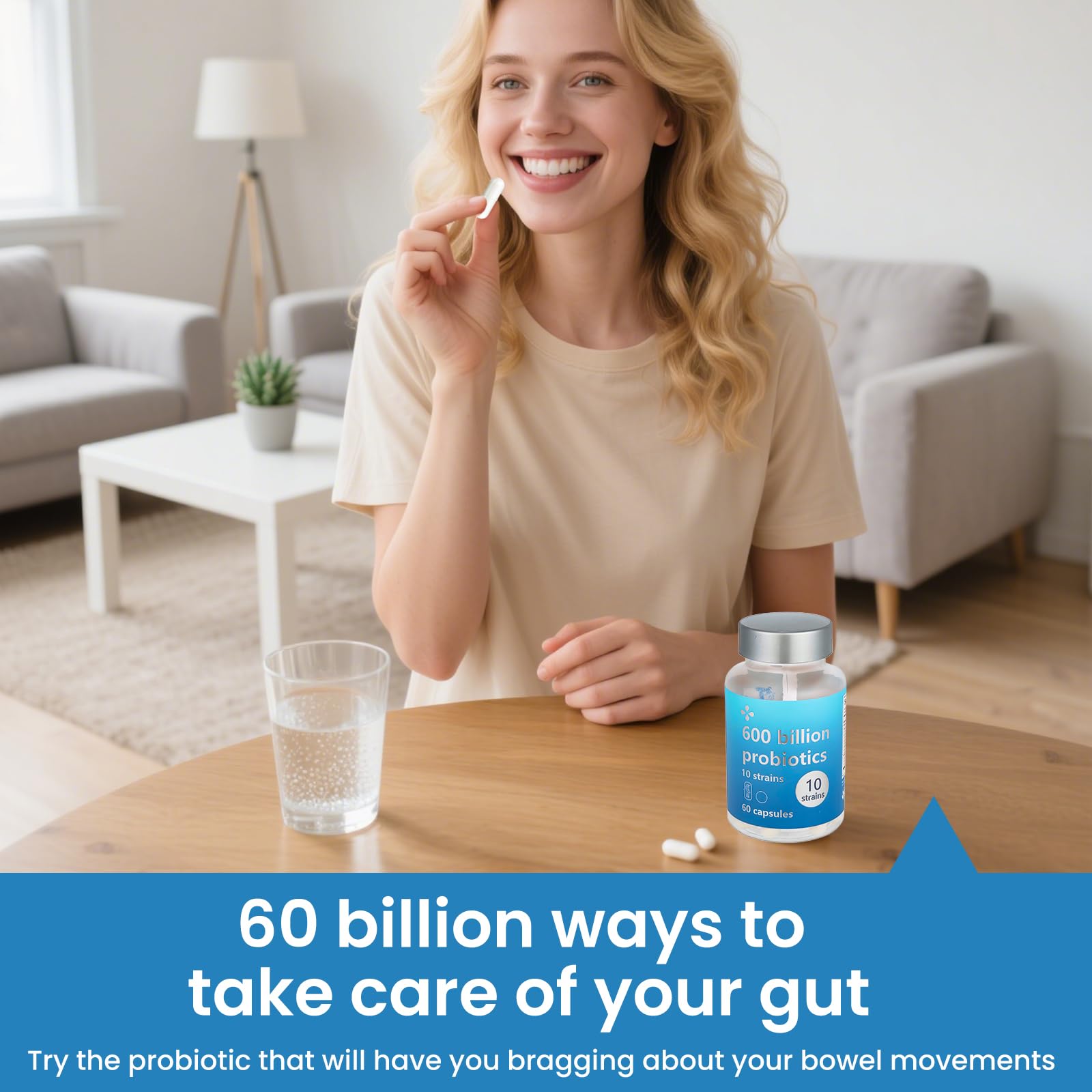 LOUDSAY Probiotics 60 Billion CFU - 10 Strains - Immune, Digestive & Gut Health - Supports Occasional Constipation, Diarrhea, Gas & Bloating - for Women & Men - 60 ct LOUDSAY uk supplements