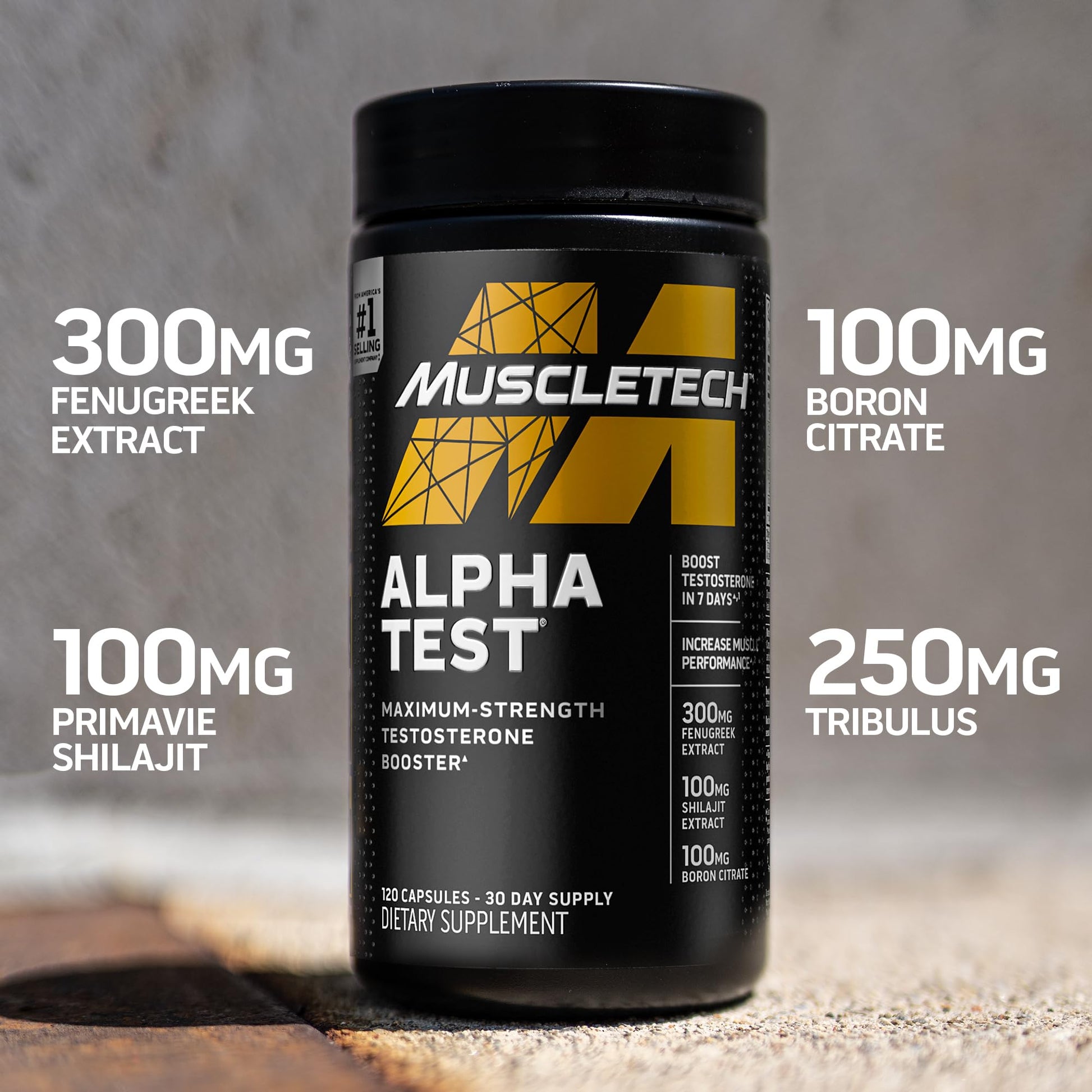 Testosterone Booster for Men, MuscleTech AlphaTest, Tribulus Terrestris & Boron Suppleme MuscleTech uk supplements