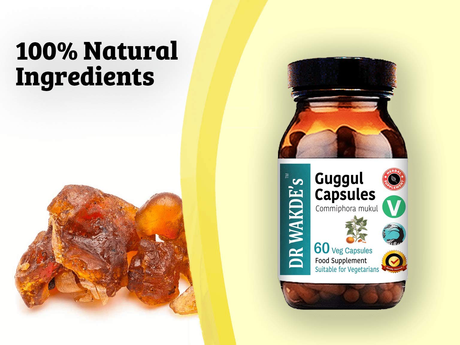 DR WAKDE'S Guggul Capsules (Mukul Myrrh, Commiphora Mukul, 60 Veg Caps, Plant-Based Supplement, Ayurvedic Herb, All Natural, Vegan) DR WAKDE's uk supplements