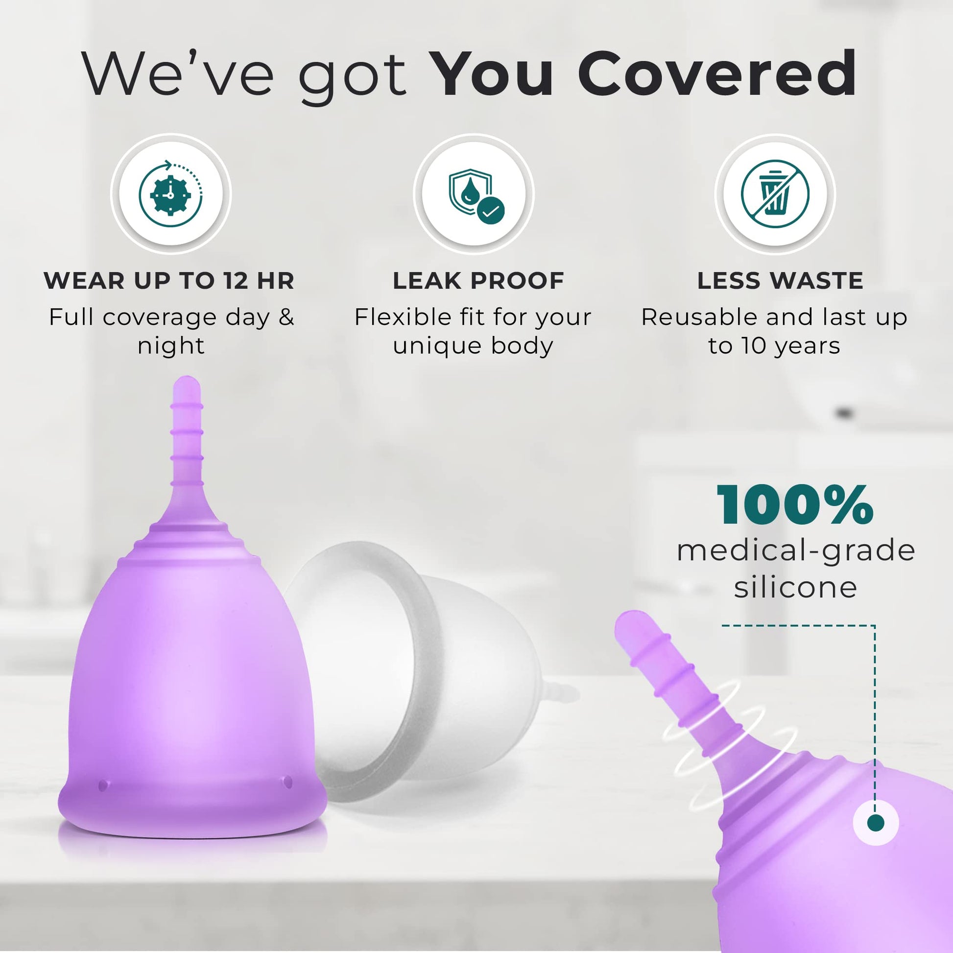 EcoBlossom Reusable Menstrual Cup Set - The Most Reliable Medical Grade Silicone Period Cups EcoBlossom uk supplements