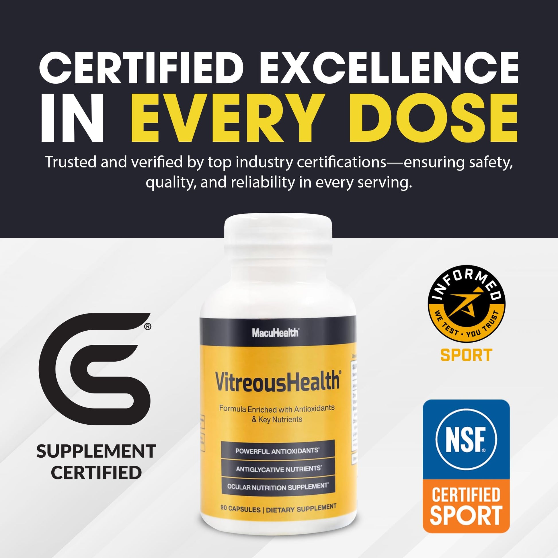 Macuhealth VitreousHealth Evidence-Based Eye Supplement - 90 Capsules Macuhealth uk supplements