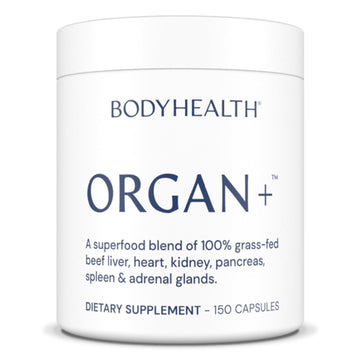 BodyHealth Organ+ Grass-Fed Glandular Organ Complex, Grassfed Beef Organ Supplement, Dessicated Beef Liver, Heart, Kidney, Pancreas, Spleen, Non GMO, Adrenal, Supplement, (150 Capsules) BodyHealth uk supplements