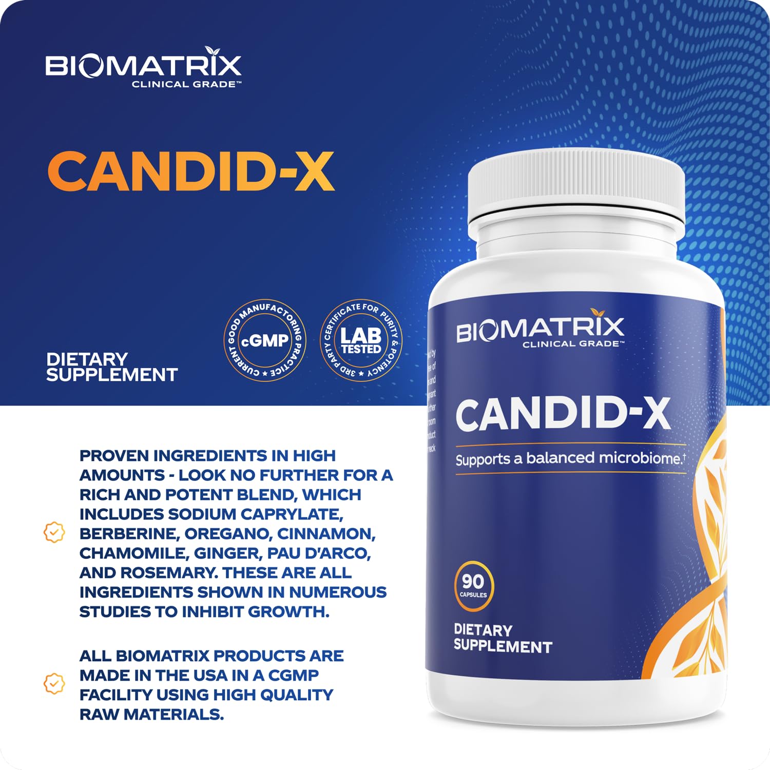 BioMatrix Candid-X Gut Cleanse with Berberine, Oregano, Sodium Caprylate, Chamomile, Ginger BioMatrix uk supplements