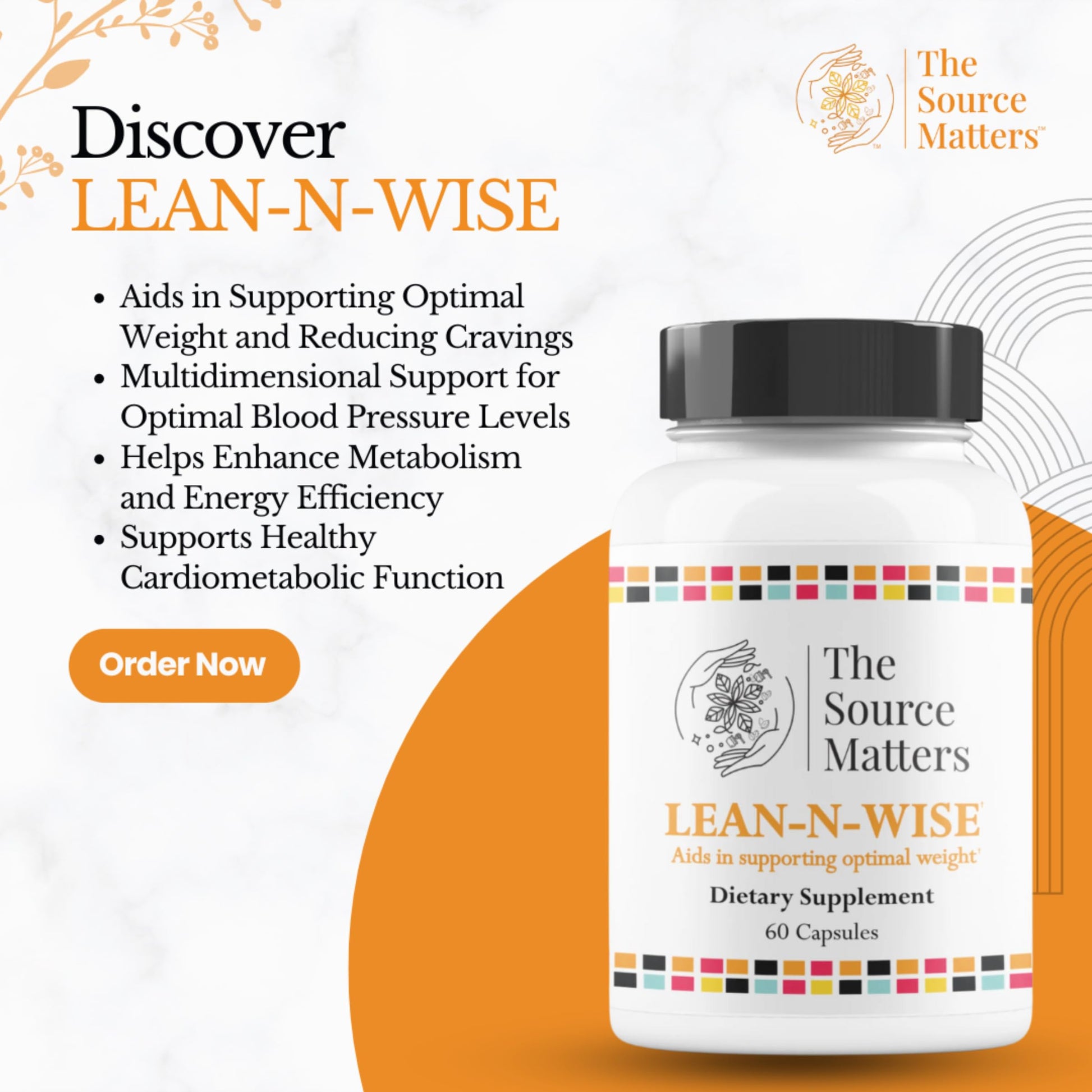 Lean-N-Wise Digestion & Energy Support with Green Coffee Bean, Hibiscus, Lemon Verbena & Magnesium Citrate | Plant-Based Formula for Daily Wellness (60 Capsules) THE SOURCE MATTERS uk supplements