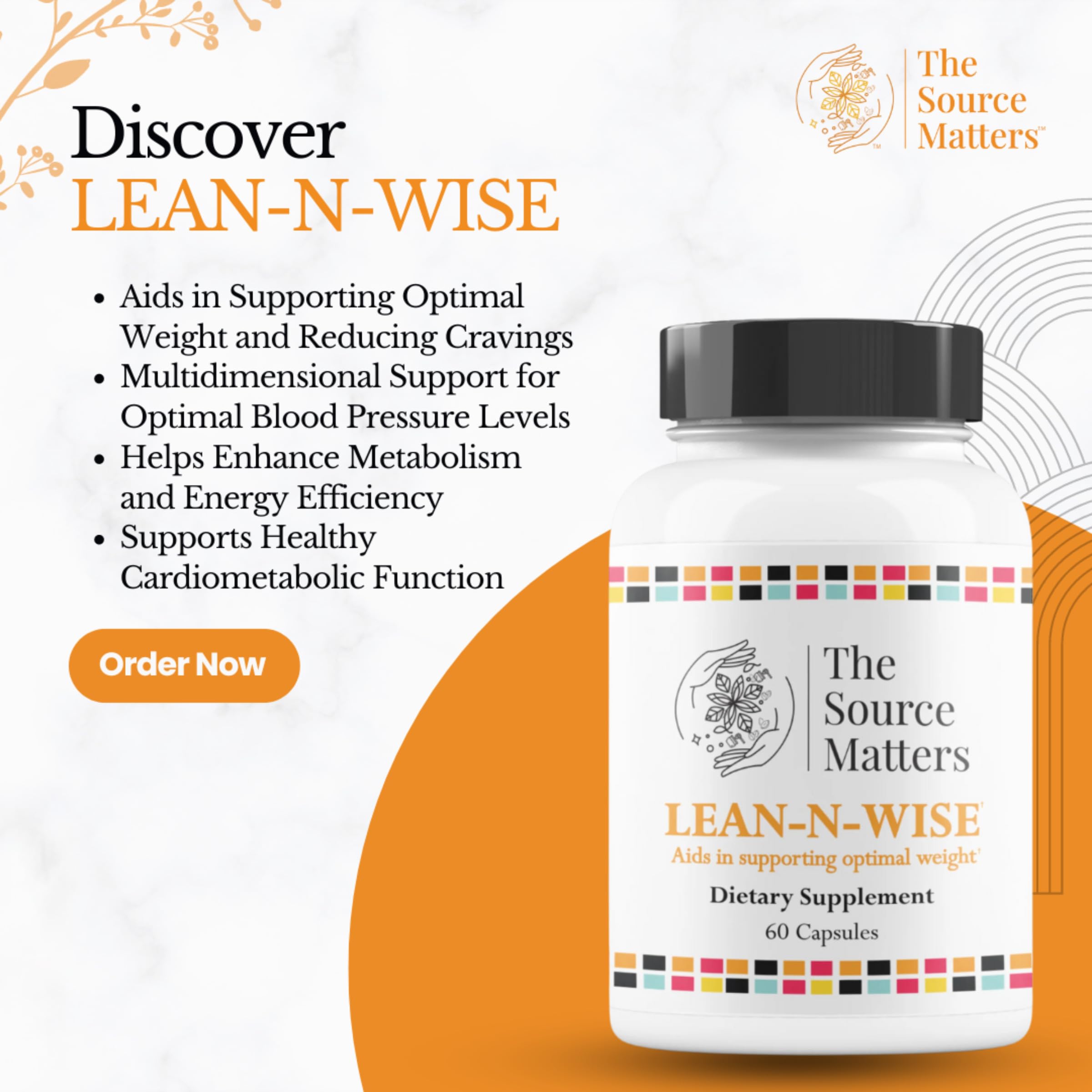 Lean-N-Wise Digestion & Energy Support with Green Coffee Bean, Hibiscus, Lemon Verbena & Magnesium Citrate | Plant-Based Formula for Daily Wellness (60 Capsules) THE SOURCE MATTERS uk supplements