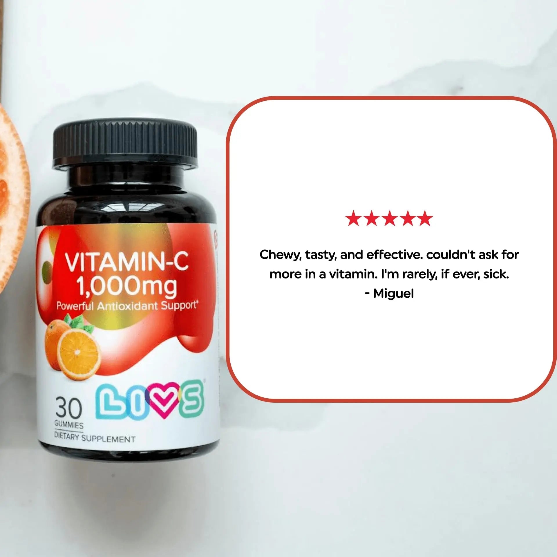 Vitamin C 1000mg Gummies for Kids & Adults |Antioxidant & Immune Support Supplement | Vegan Multivitamin for Hair, Skin & Nails LIVS uk supplements