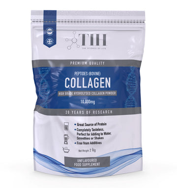 Hydrolysed Collagen Powder (Bovine) - High Protein Grass Fed Unflavoured Peptides The Intelligent Health uk supplements