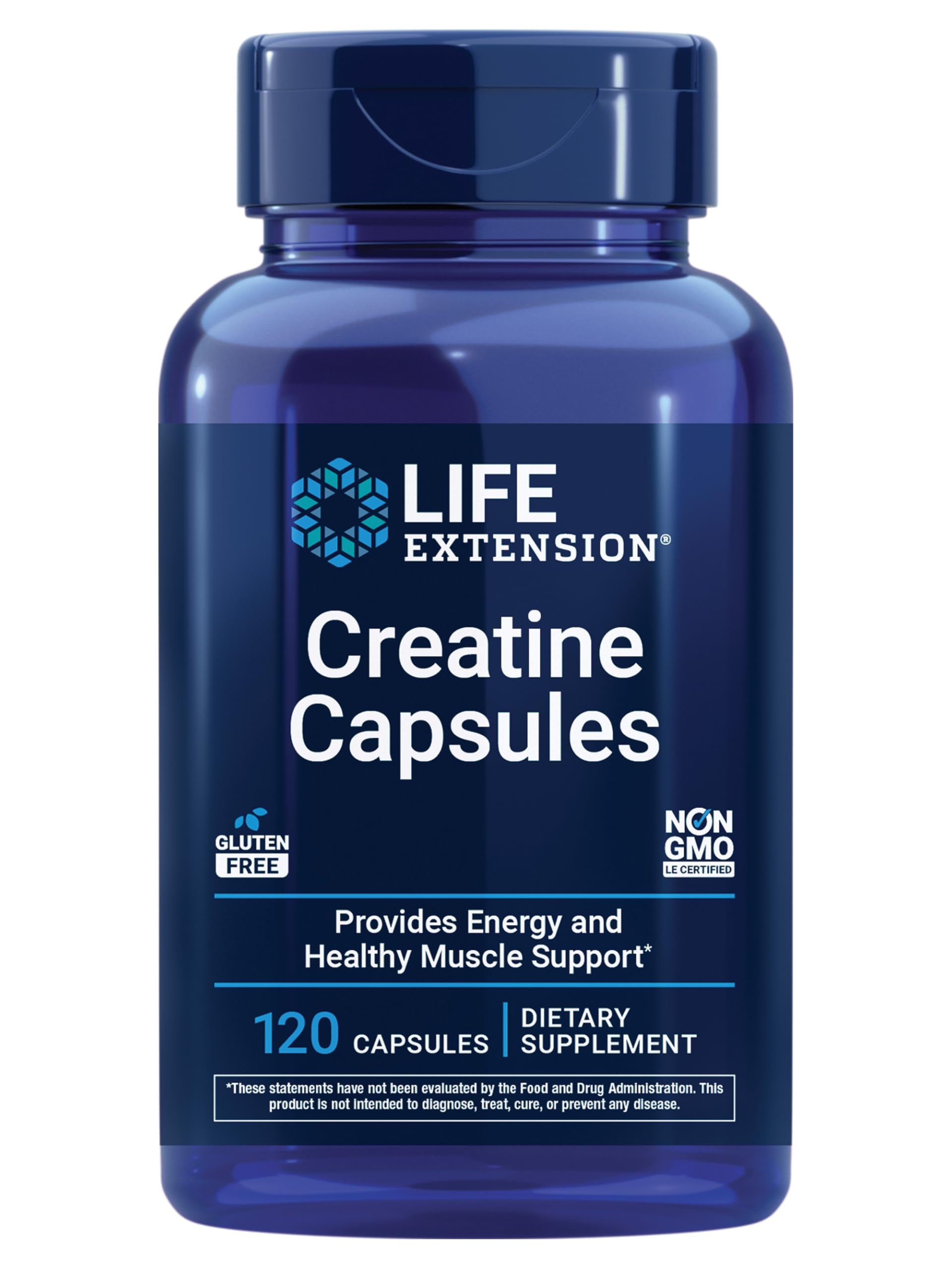 Life Extension Creatine Capsules – Creatine Monohydrate – Promotes Strength, Lean Muscle, Healthy Endurance – Non-GMO, Gluten-Free – 120 Capsules Life Extension uk supplements