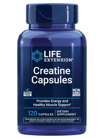 Life Extension Creatine Capsules – Creatine Monohydrate – Promotes Strength, Lean Muscle, Healthy Endurance – Non-GMO, Gluten-Free – 120 Capsules Life Extension uk supplements