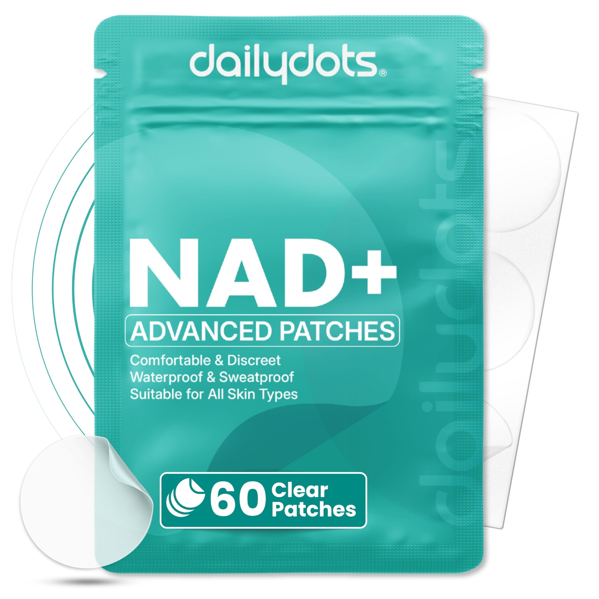 Daily Dots NAD+ Patches | Energy, Healthy Aging & Wellness Support | 12 Active Blends incl. Nicotinamide & CoQ10 | Time Release Patch | for Men & Women (60 Patches) Daily Dots uk supplements