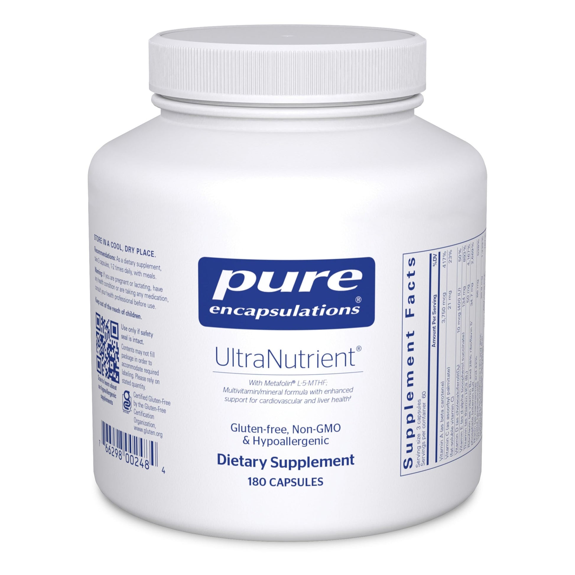 Pure Encapsulations UltraNutrient - Minerals & Multivitamins - Supports Liver & Heart Health* - Supplement for Antioxidants - with Vitamin C, CoQ10 & More - Gluten Free - 180 Capsules Pure Encapsulations uk supplements