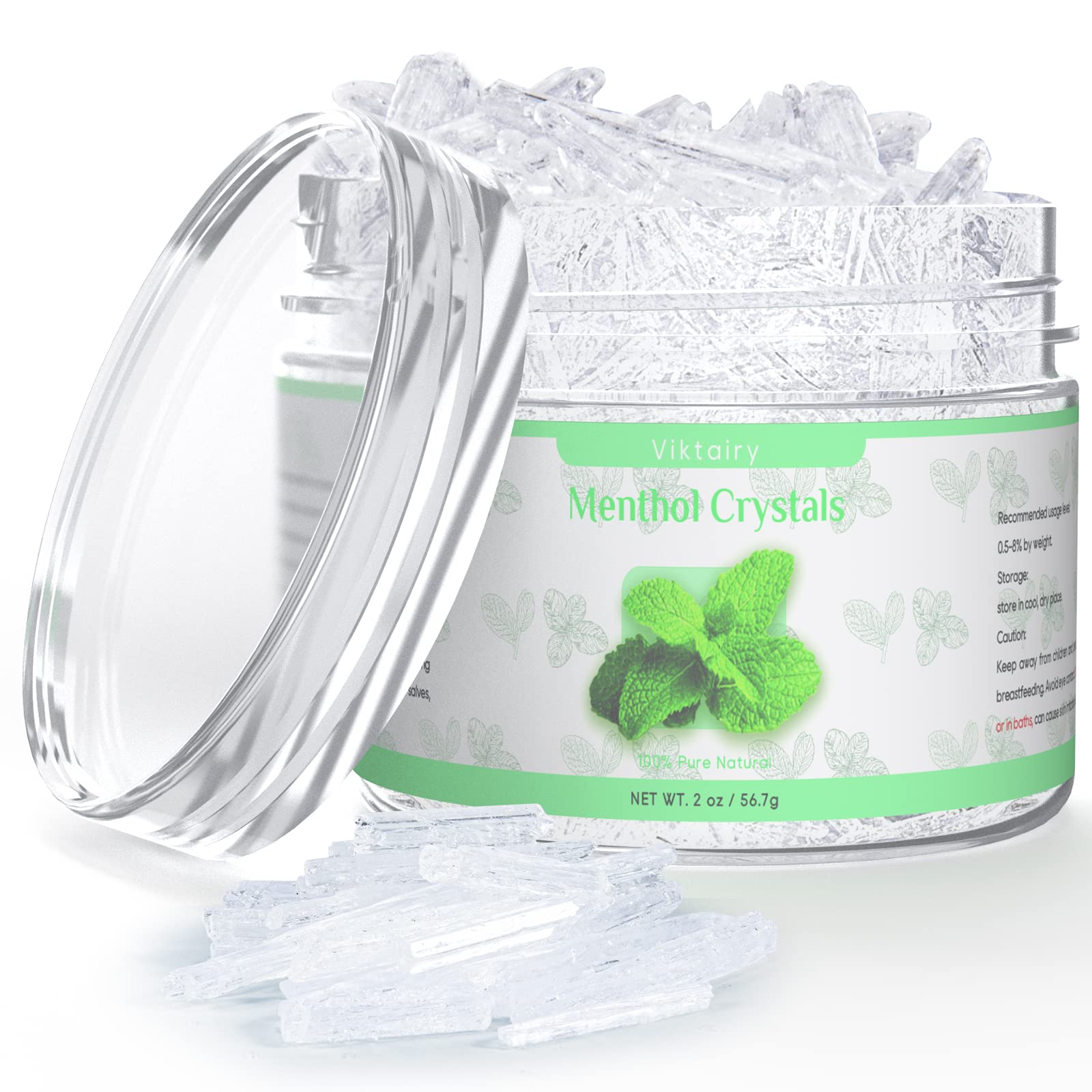 Viktairy Menthol Crystals 2 oz, 100% Pure Organic Mint Crystals | Great for Making Shower Steamers Viktairy uk supplements