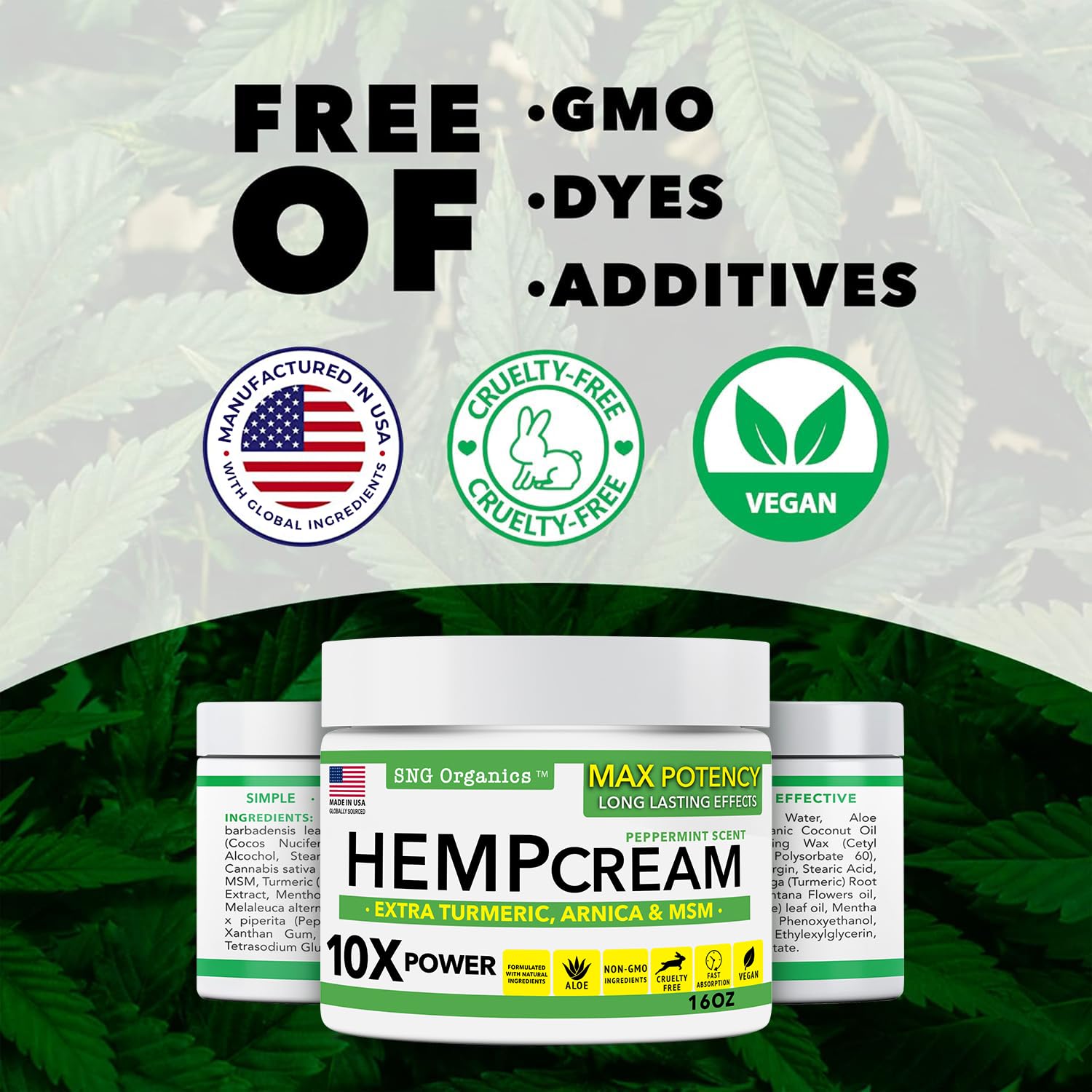 Super Natural Goods Hemp Cream with Hemp Oil, Turmeric, Arnica & Menthol – Botanical Cream with a Cooling Sensation for Localized Application (8oz) Super Natural Goods uk supplements
