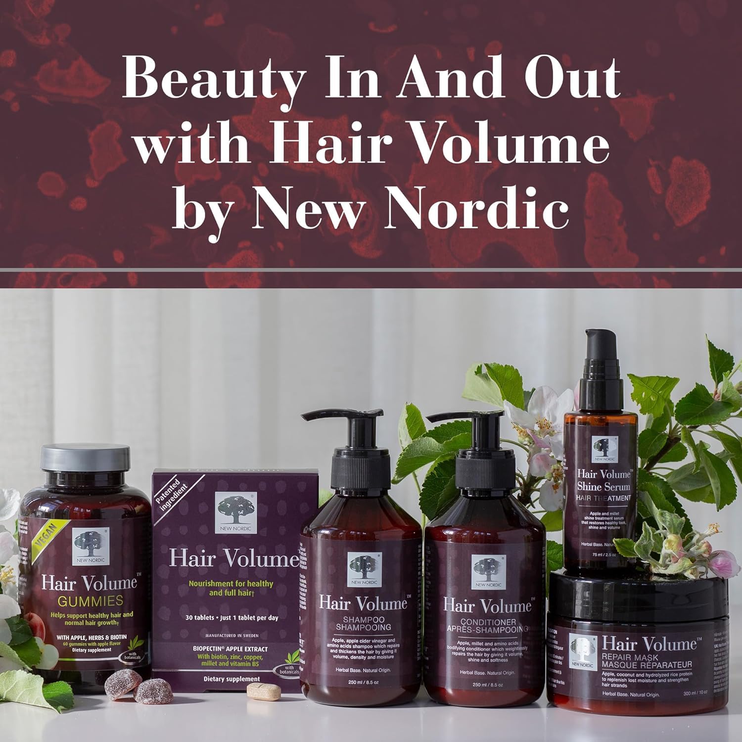 New Nordic Hair Volume Menopause, Supports Healthy Hair Growth During and After Menopause, Pine Bark and Annurca Apple Extract, 30 Tablets NEW NORDIC uk supplements