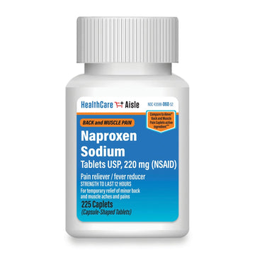 HealthCareAisle Naproxen Sodium, 220 mg - 225 caplets - Back and Muscle Pain Reliever, Up to 12 Hours of Relief HealthCareAisle uk supplements