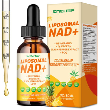 CNCHEF Liposomal NAD Supplement - 1500mg NAD+ Liquid Drop for Women & Men Nicotinamide Riboside Chloride & Resveratrol Complex - Cellular Renewal, Anti-Aging Support - 30 Servings (2 fl oz) CNCHEF uk supplements