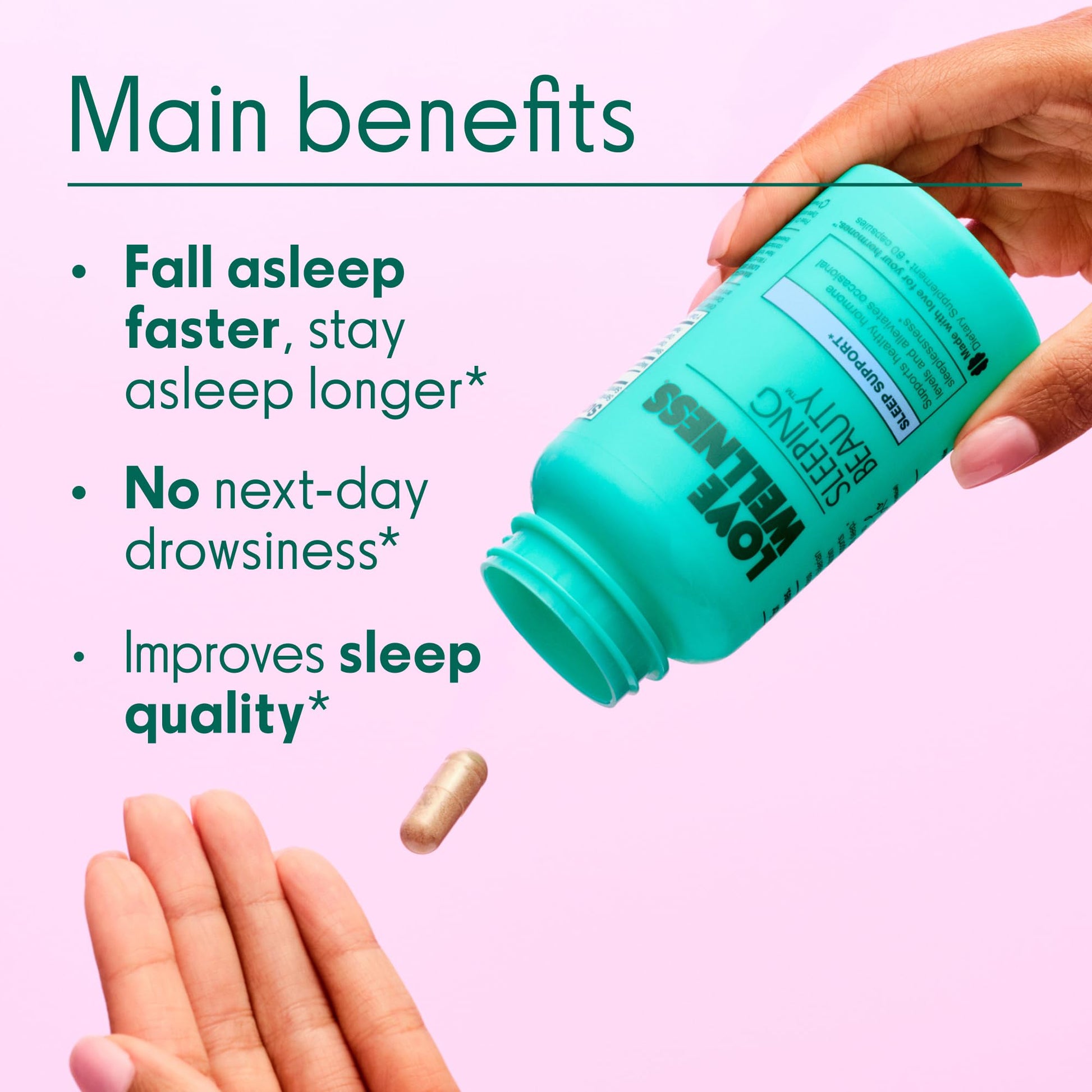 Love Wellness Sleeping Beauty | Sleep Support with Melatonin, Magnesium & L-Theanine | Promotes Restful Sleep, Relaxation & Calmness | Organic Valerian Root Powder & Lemon Balm | 60 Count Love Wellness uk supplements