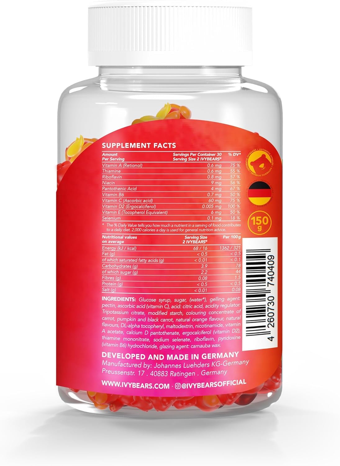 IvyBears® Superpower Kids - Multivitamin Gummies for Immune Support - Strengthen Children's Immune Systems with Vitamins C, D2, B6, A IvyBears uk supplements