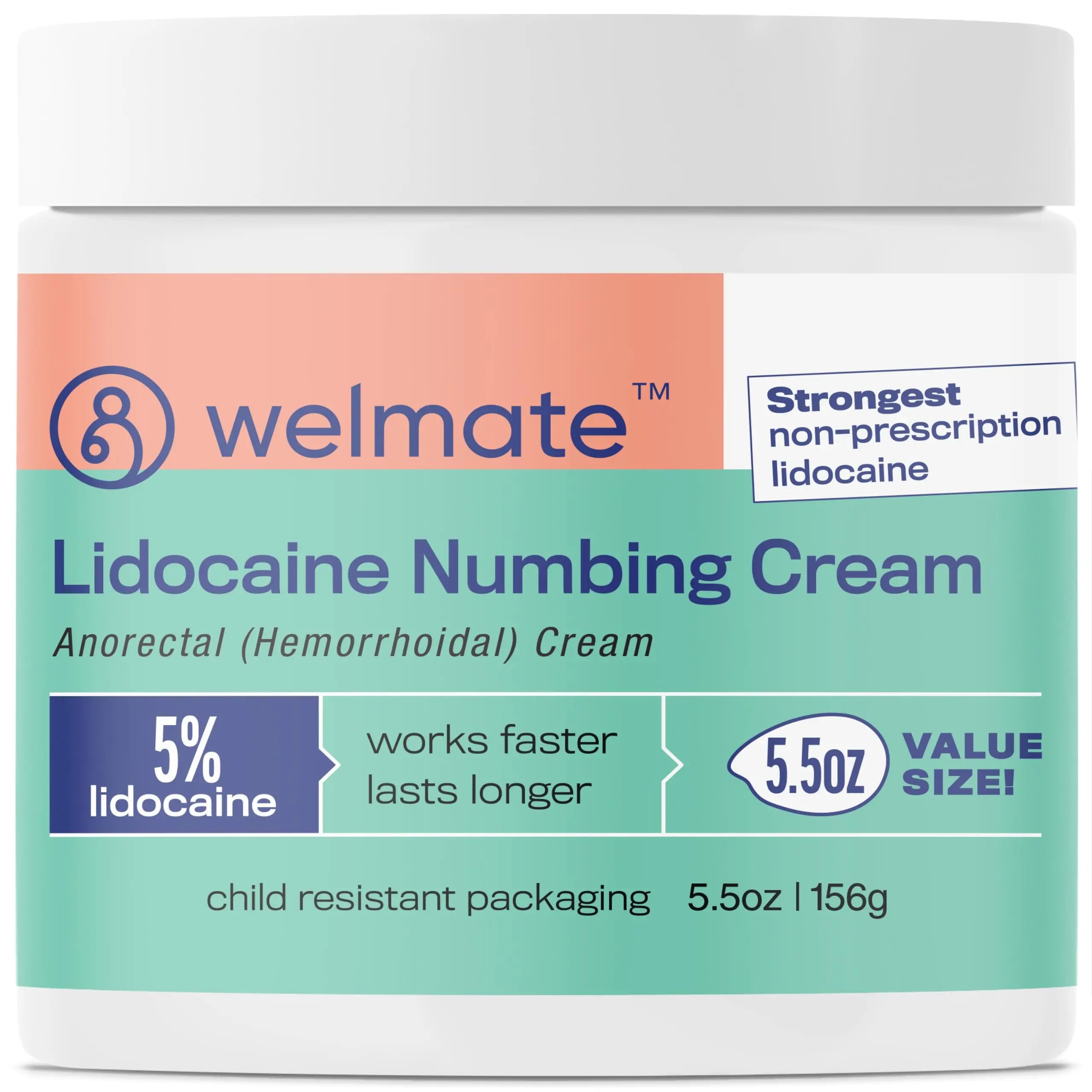 WELMATE 5% Lidocaine Hemorrhoid Relief Cream, Maximum Strength Anorectal Cream, 5.5 oz WELMATE uk supplements