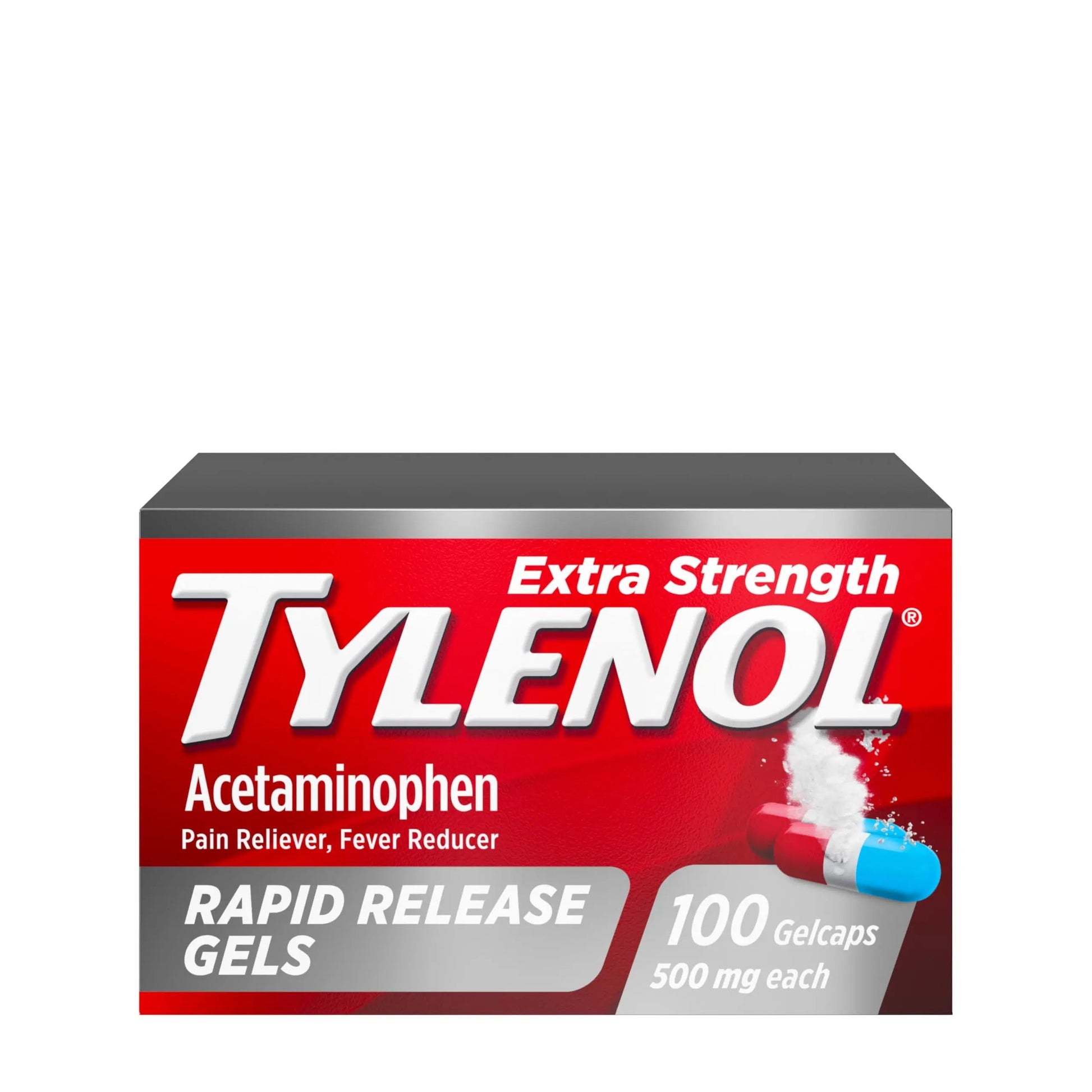 Tylenol Extra Strength Acetaminophen Rapid Release Gels, Fast, Strong Pain Relief, Fever Reducer, 500 mg Gelcaps with Laser‑Drilled Holes for Fast Release, OTC Medicine, 100 Count Tylenol uk supplements