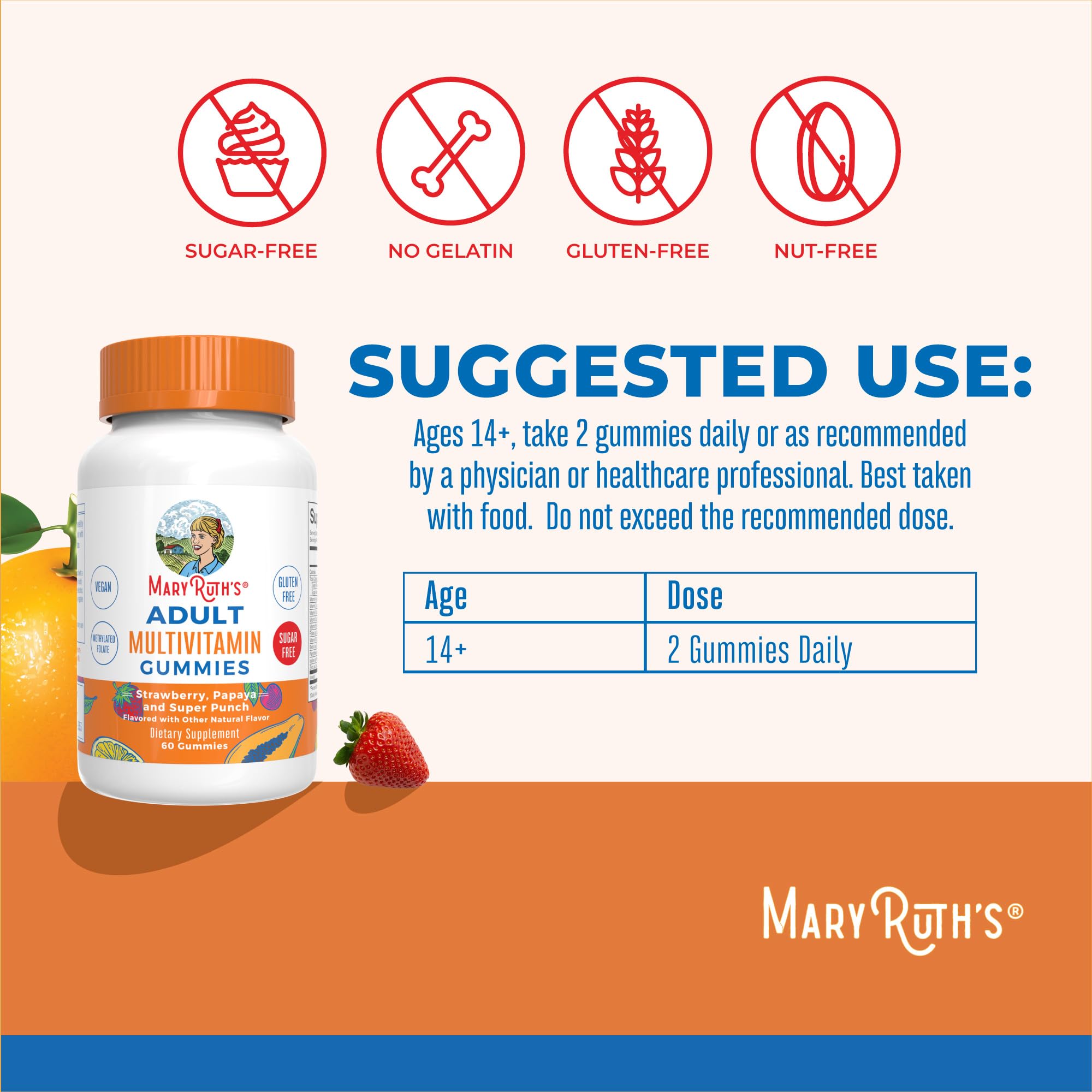MaryRuth Organics Multivitamin for Women and Men | Sugar Free | Adult Multimineral Gummy with Vitamin C | MaryRuth Organics uk supplements
