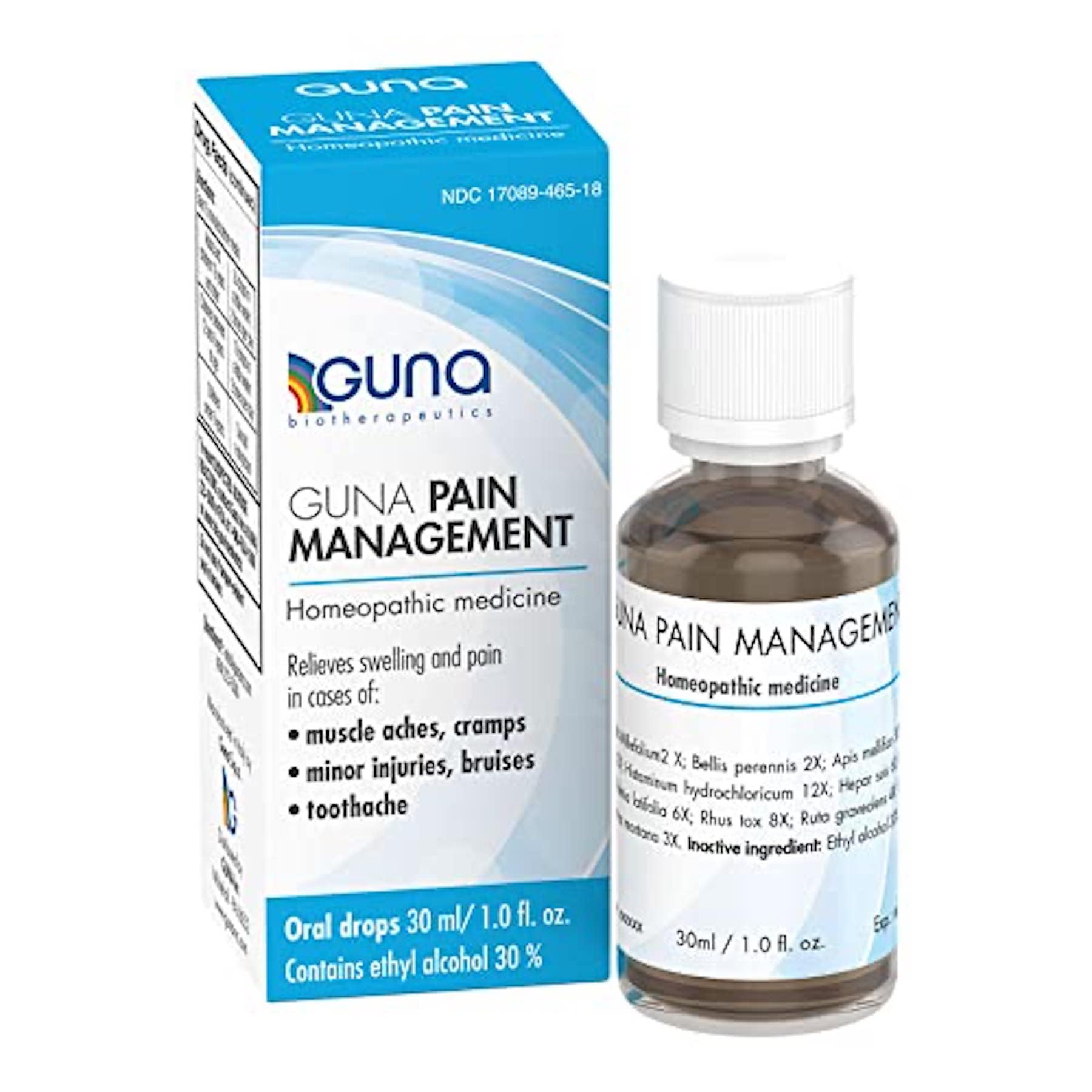 Guna Pain Management Relieves Muscle Pain, Muscle Soreness, Joint Pain, Swelling from Injuries & Bruises - 1 Ounce GUNA uk supplements
