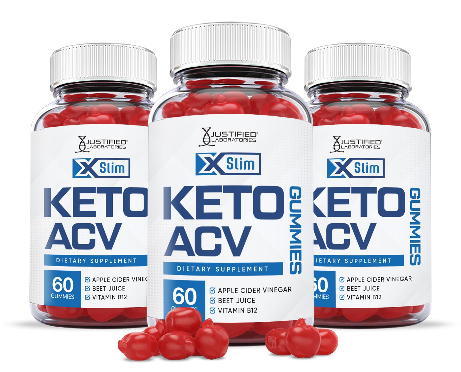 Justified Laboratories (3 Pack X Slim Keto ACV Gummies 1000MG Xslim Vegan Non GMO Justified Laboratories uk supplements