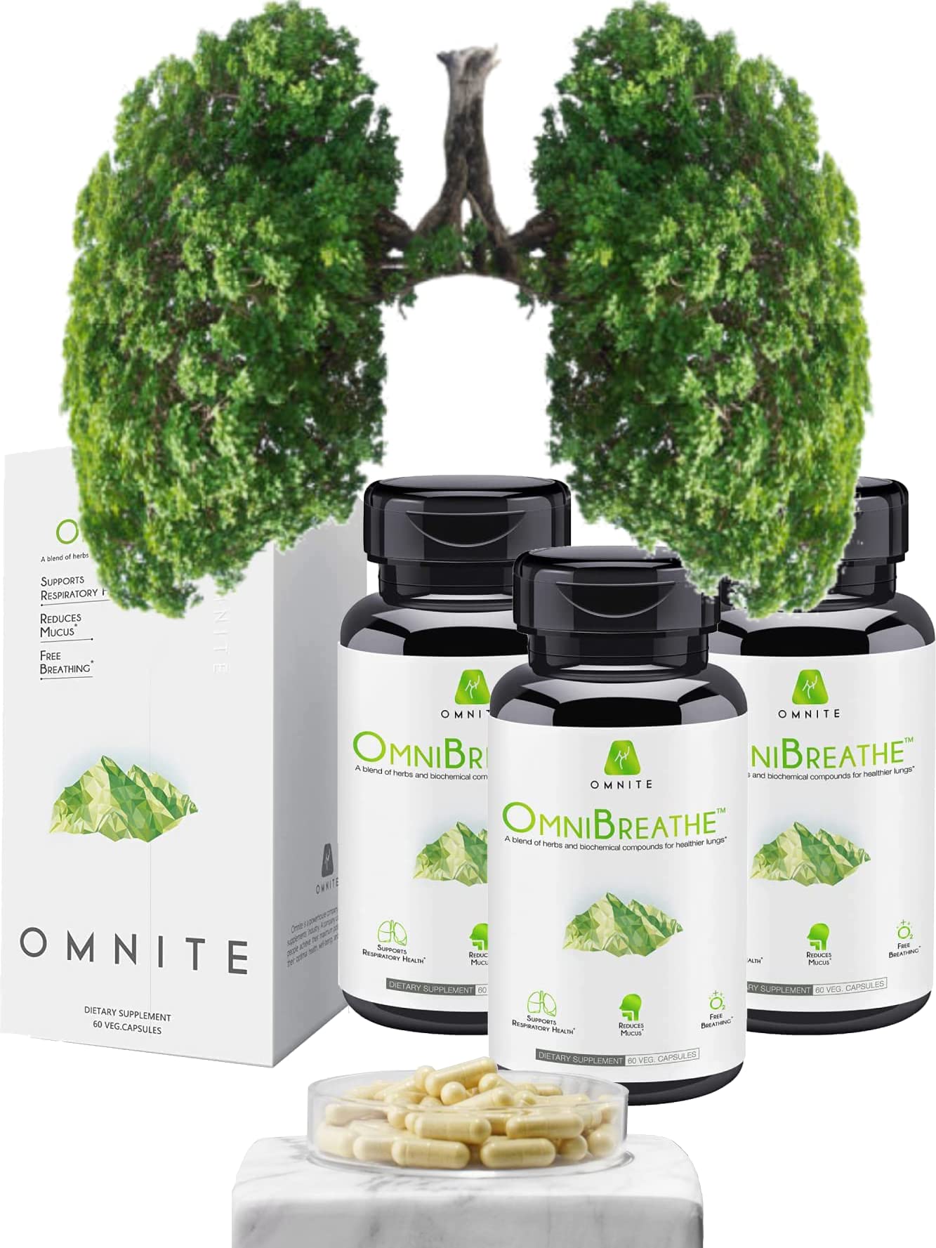 OmniBreathe for Lung Cleanse Detox Respiratory Wellness - Help Reduce Mucus & Cough for All Kinds Omnite uk supplements