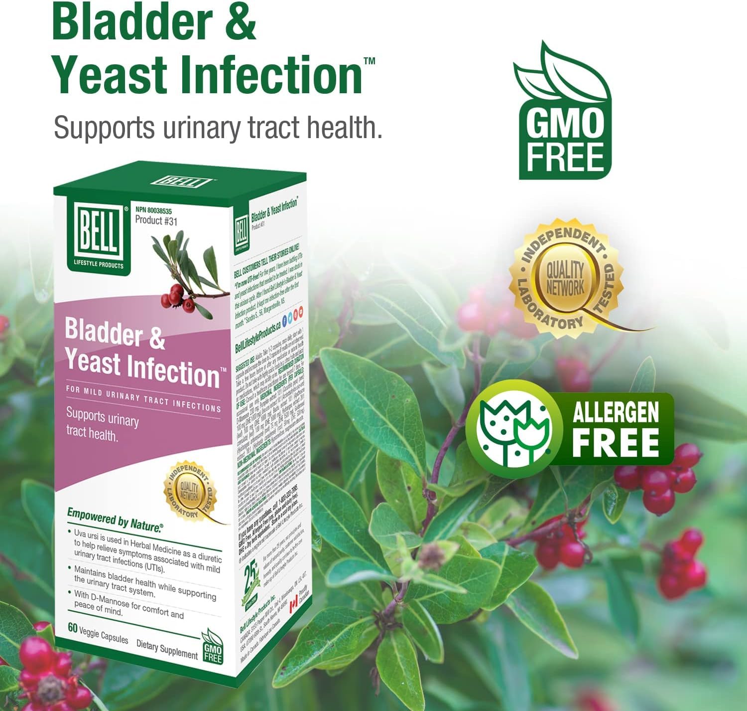 Bell Lifestyle Products Bladder Health and Yeast Balance - 60 Capsules Bell uk supplements
