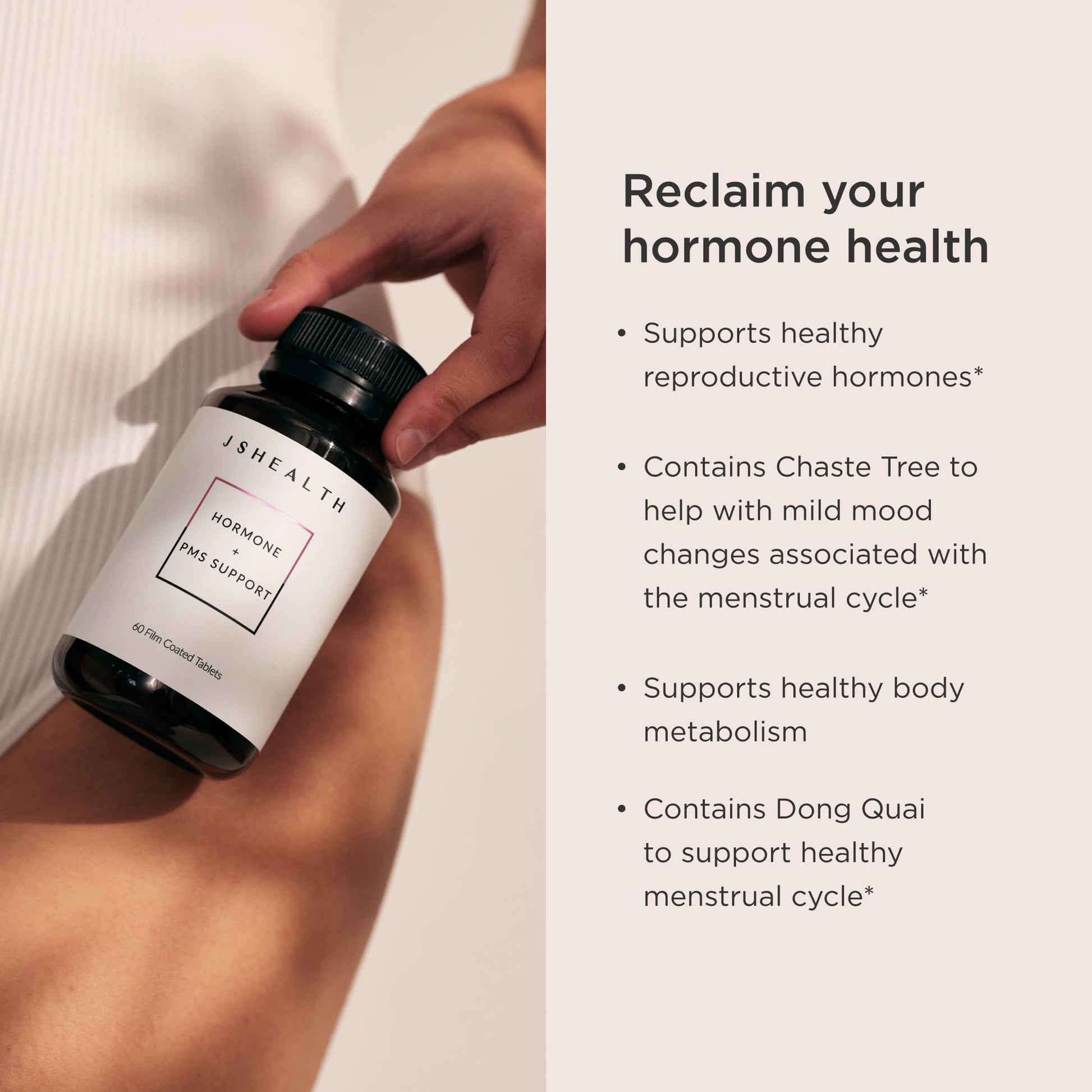JSHealth Vitamins Hormone Balance for Women and PMS Support Supplement - Premenstrual Symptom Relief with Vitamins B3, B6 & Magnesium (60) JSHealth uk supplements