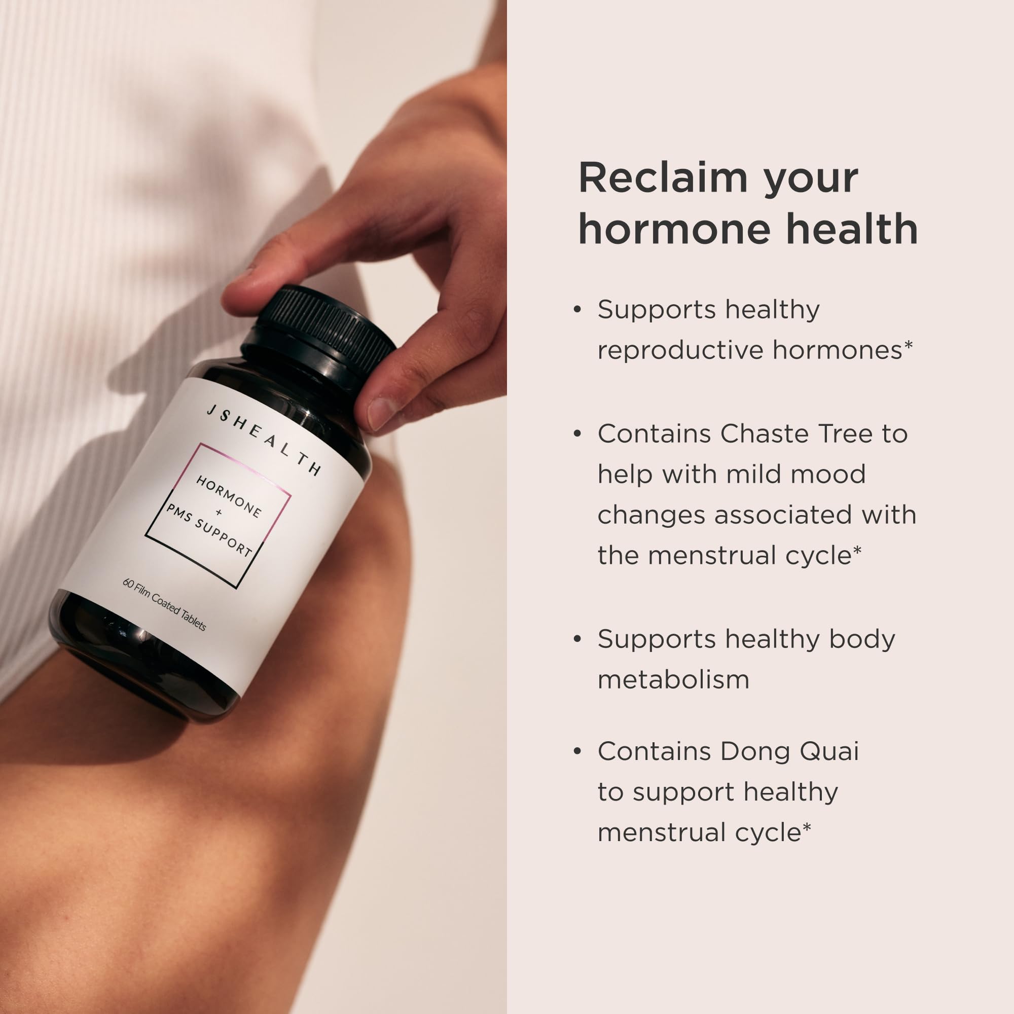 JSHealth Vitamins Hormone Balance for Women and PMS Support Supplement - Premenstrual Symptom Relief with Vitamins B3, B6 & Magnesium (60) JSHealth uk supplements