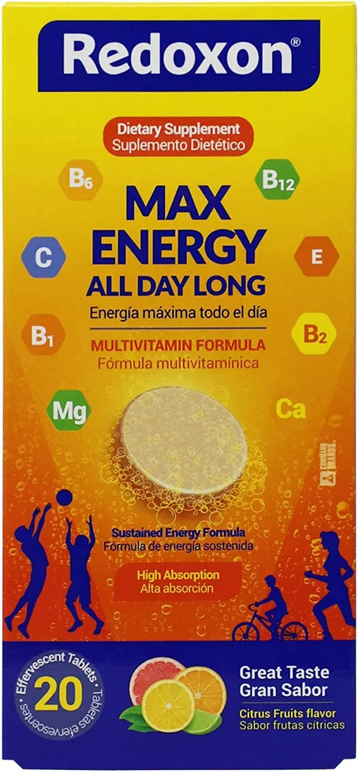 Redoxon Max Energy, Helps Support Inmune System, Citrus Flavor, 20 Effervescent Tablets, 2.82 Oz, Box Redoxon uk supplements