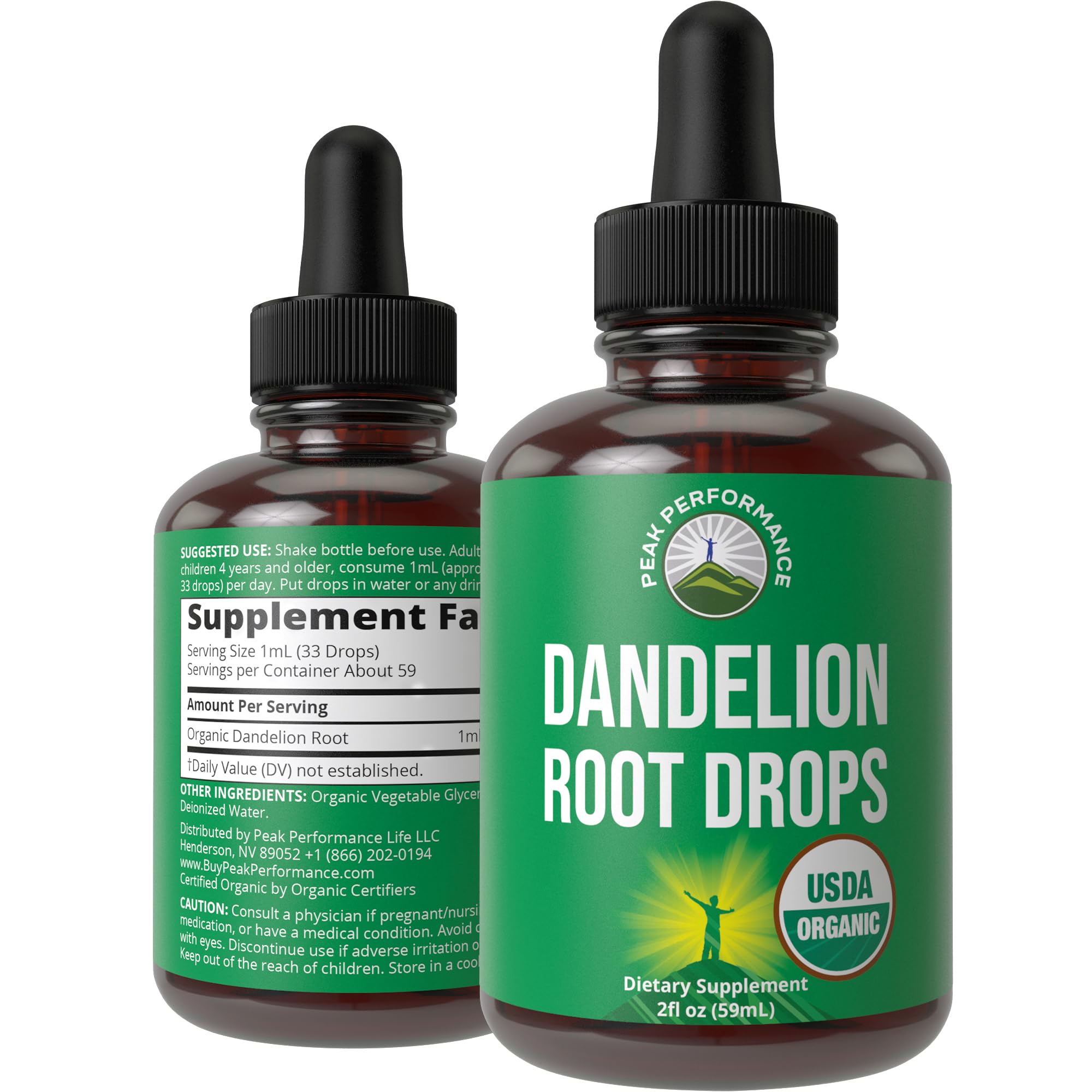 Dandelion Root Extract. USDA Organic Vegan Herbal Liquid Tincture Dandelions Supplement for Women and Men. Leaf Tonic for Immune, Liver, Gut Health. Zero Sugar, Gluten Free Supplements Not Capsules Peak Performance uk supplements