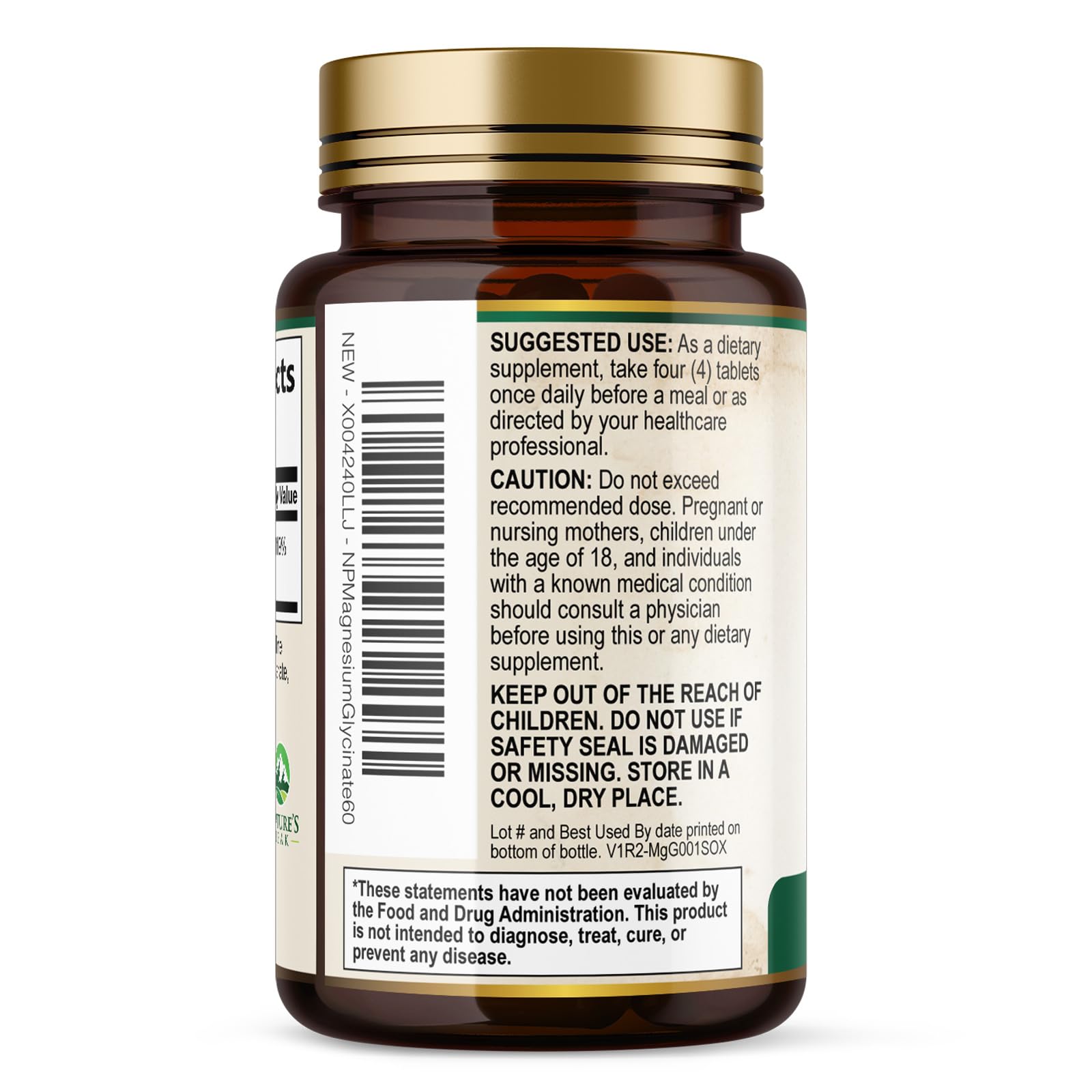 Magnesium Glycinate 500mg Per Serving - High Absorption Chelated Magnesium Supplement for Muscle, Bone and Heart Health Support - Easy Digestion & Gentle on Your Stomach - USA Bottled - 60 Tablets Nature's Peak uk supplements