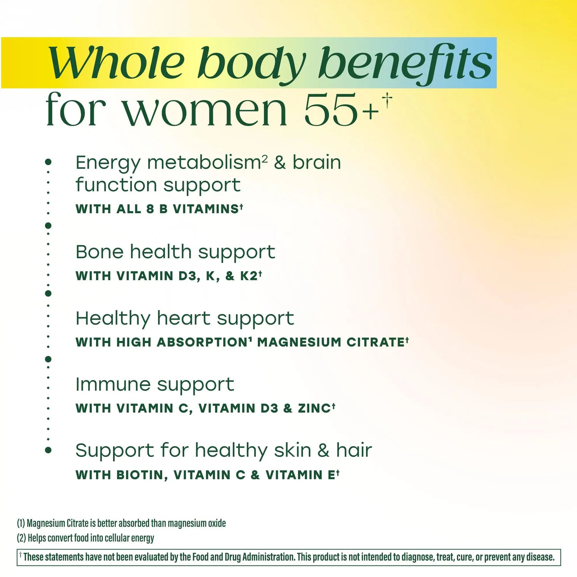 MegaFood Whole Body 55+ Womens Multivitamin - Multivitamin for Women - Vitamin D3 K2, Magnesium Citrate, Biotin & Folate - Bone Health MegaFood uk supplements