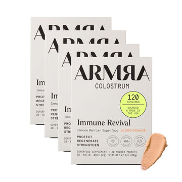 ARMRA Colostrum™ Premium Powder, Grass Fed, Gut Health Bloating Immunity Skin & Hair, Contains 400+ Bioactive Nutrients, Potent Bioavailable, Keto, Gluten & Fat Free (Blood Orange 30｜Blood Orange 60) ARMRA uk supplements