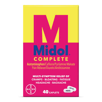 Midol Complete Menstrual Pain Relief Caplets, 40 Count - Provides Cramp, Headache, and Bloating Relief Midol uk supplements