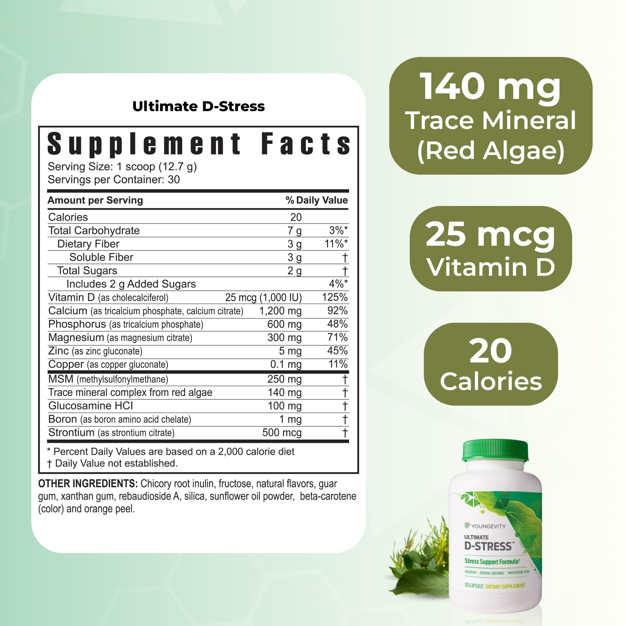 Youngevity Ultimate D-Stress™ – Natural Stress Relief Supplement with Magnesium, Valerian Root Extract, and B Vitamins – Supports Adrenal Health and Nervous System – 120 Capsules Youngevity uk supplements