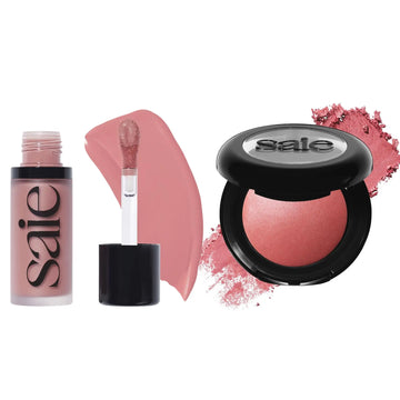 Saie Cheek Flush Duo - Dew Liquid Blush (.40 oz, Lady), SuperSuede Baked Powder Blush (.01 oz, Mia) - Layerable, Skin-Nourishing Blushes for a Seamless Radiant Finish Saie uk supplements