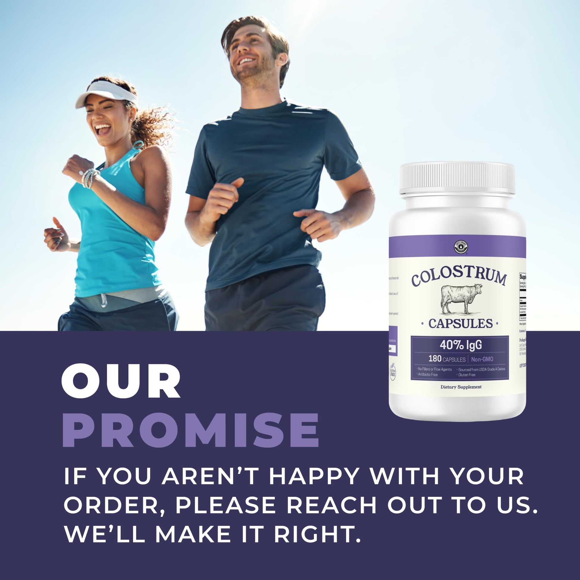 180ct Colostrum Capsules 40% IgG - USA Sourced Bovine Colostrum Powder Left Coast Performance uk supplements