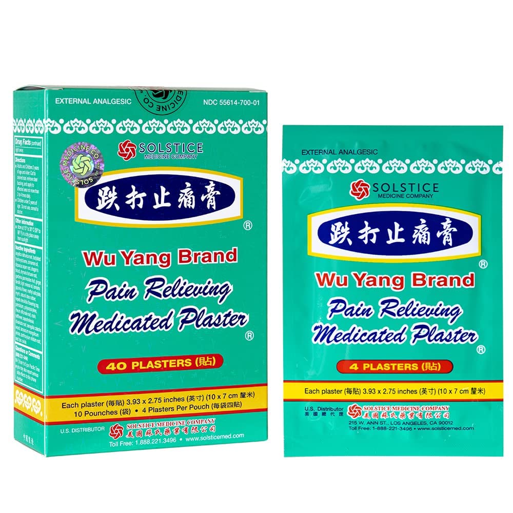 Wu Yang Brand Pain Relieving Medicated Plaster (40 Plasters per Box) (1 Box) Solstice Medicine Company uk supplements