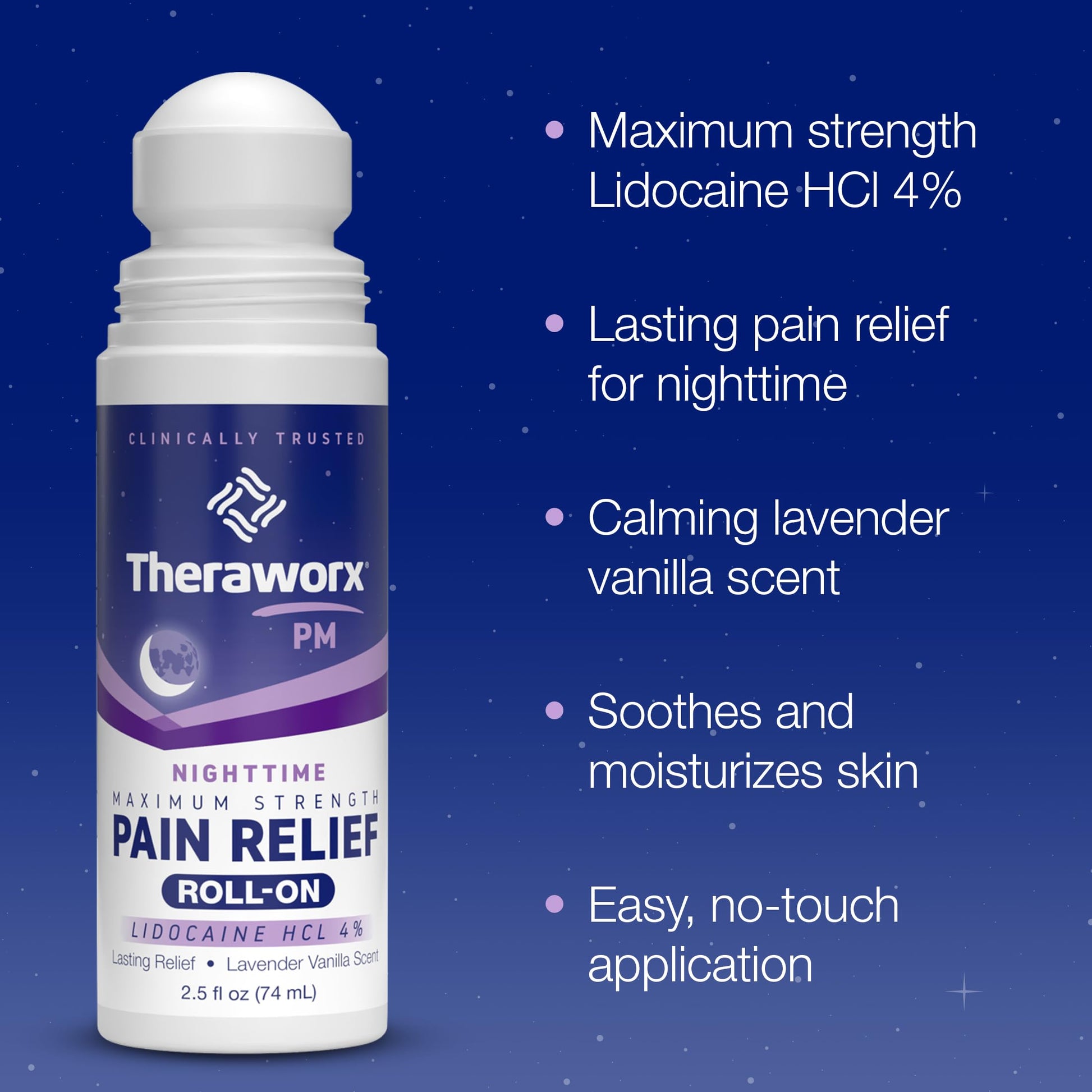 Theraworx Nighttime Maximum Strength Pain Relief Roll-on with Lidocaine – 2.5 oz - 2 Count Theraworx uk supplements