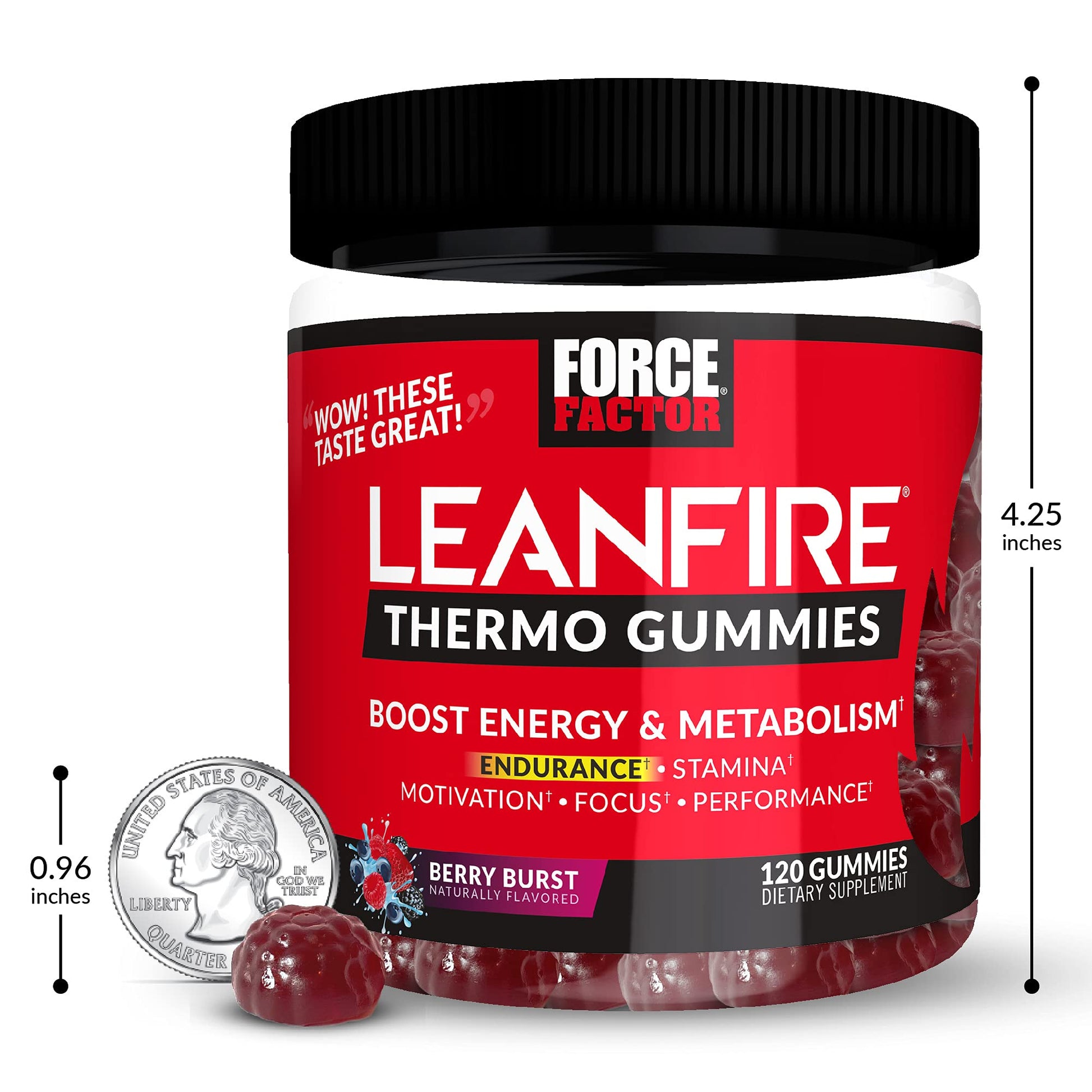Force Factor LeanFire Thermo Gummies with B12 Vitamins, Caffeine, & Green Coffee Bean Force Factor uk supplements