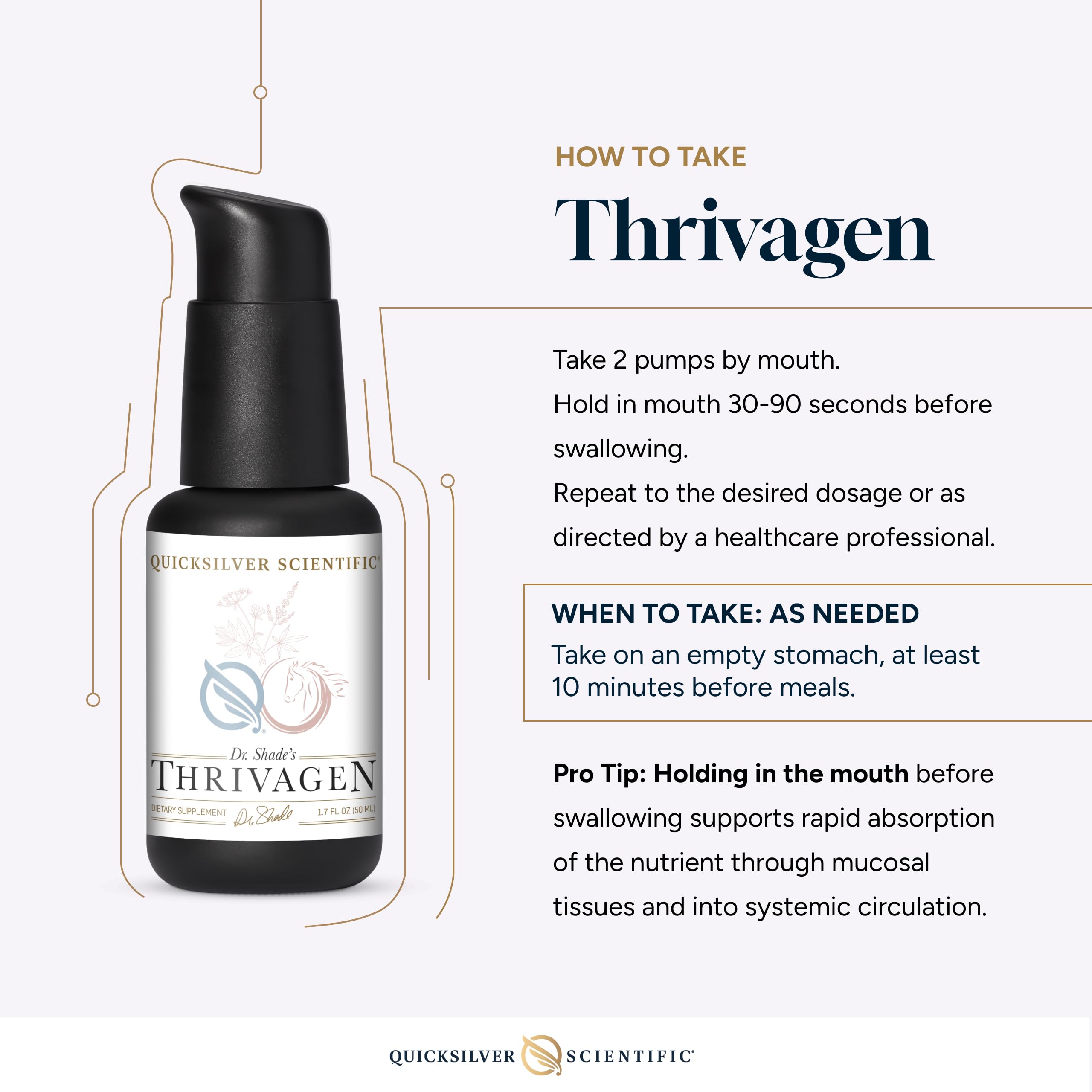 Quicksilver Scientific Thrivagen - Women's Health Supplement with 15 Energy, Hormone Balance & Adrenal Support Botanicals - Adaptogenic Herbs with Shatavari, Rhodiola & Maca Root (1.7oz / 50ml) Quicksilver Scientific uk supplements