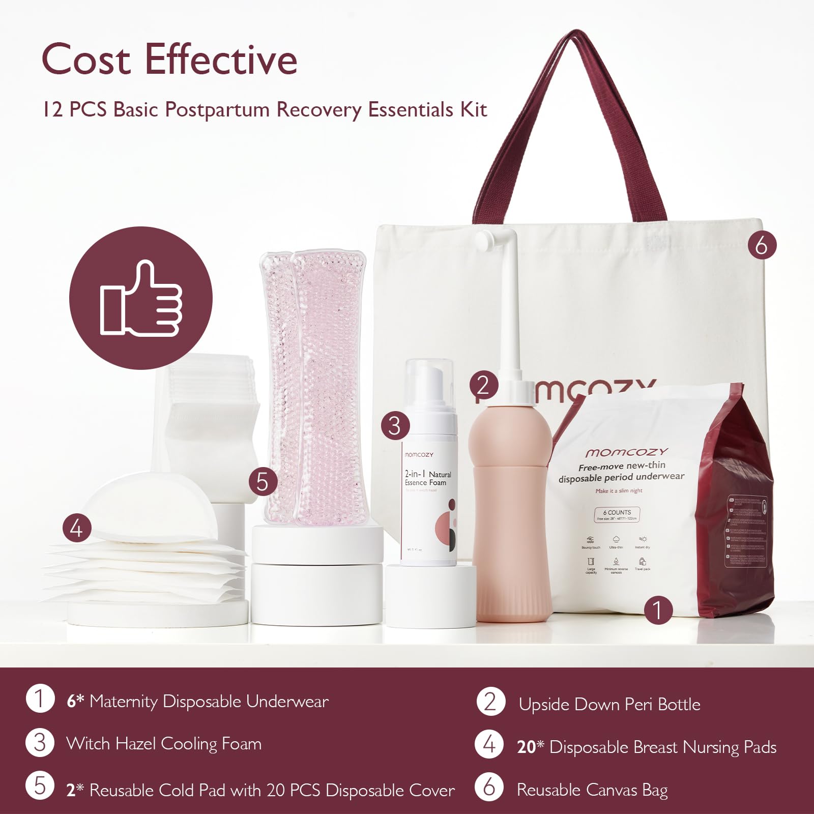 Momcozy Postpartum Recovery Essentials Kit, Labor Delivery Mom Care Kit, Self-Absorbent Disposable Momcozy uk supplements