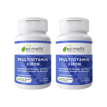 EZ Melts Multivitamin + Iron - Daily Multivitamin for Women & Men - Supports Healthy Energy Levels & Antioxidant Protection EZ Melts uk supplements