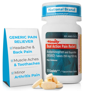 TIME-Cap Labs Dual Action Pain Reliever Acetaminophen 250mg & Ibuprofen 125mg – Back Pain, Arthritis & Headache Relief – National Brand Equivalent, Factory Direct NSAID - 72 Caplets TIME-CAP LABS, INC. uk supplements
