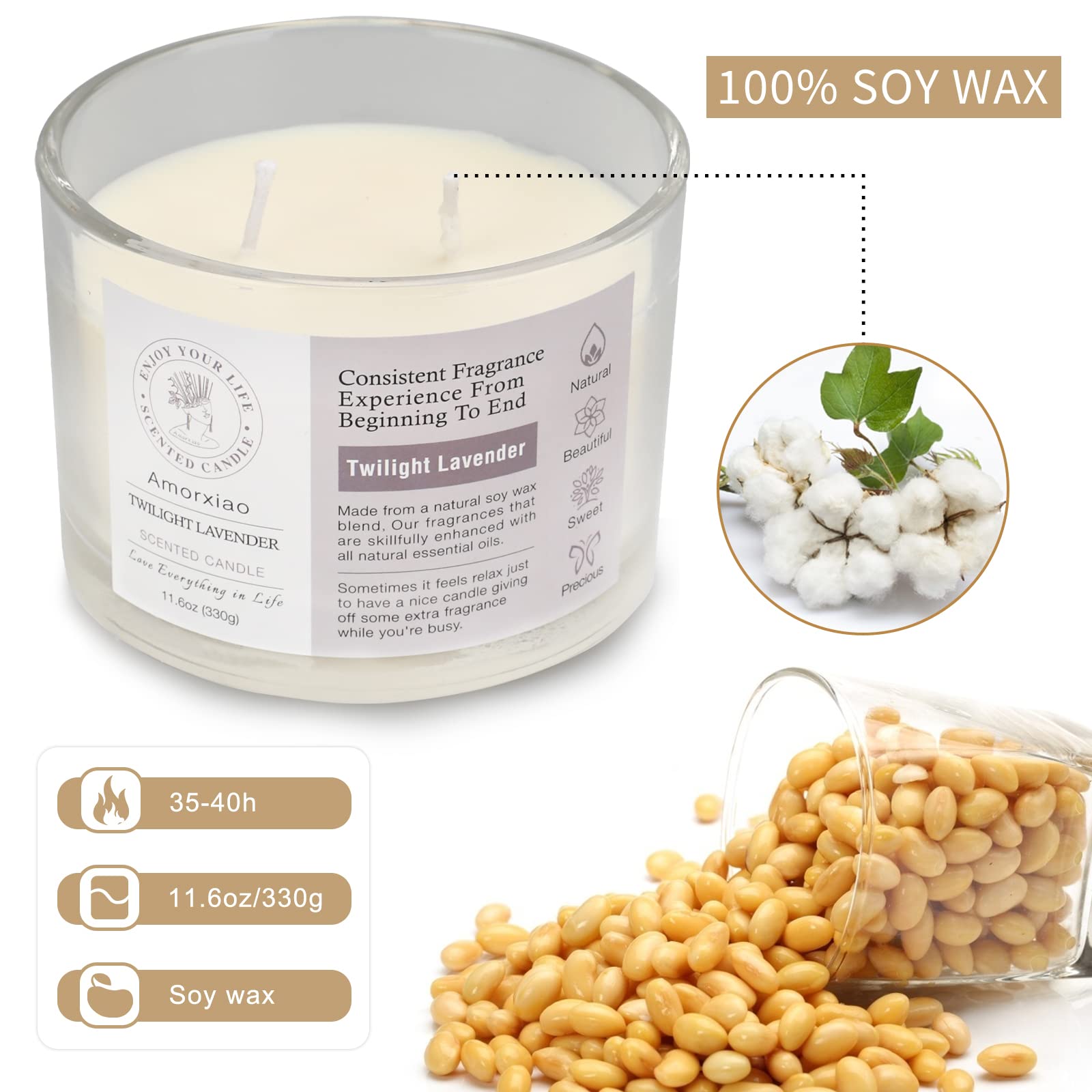 3 Pack Candles for Home Scented, 34.8 oz 240 Hour Long Lasting Candles Set, Grapefruit &Lavender ROSIANS uk supplements