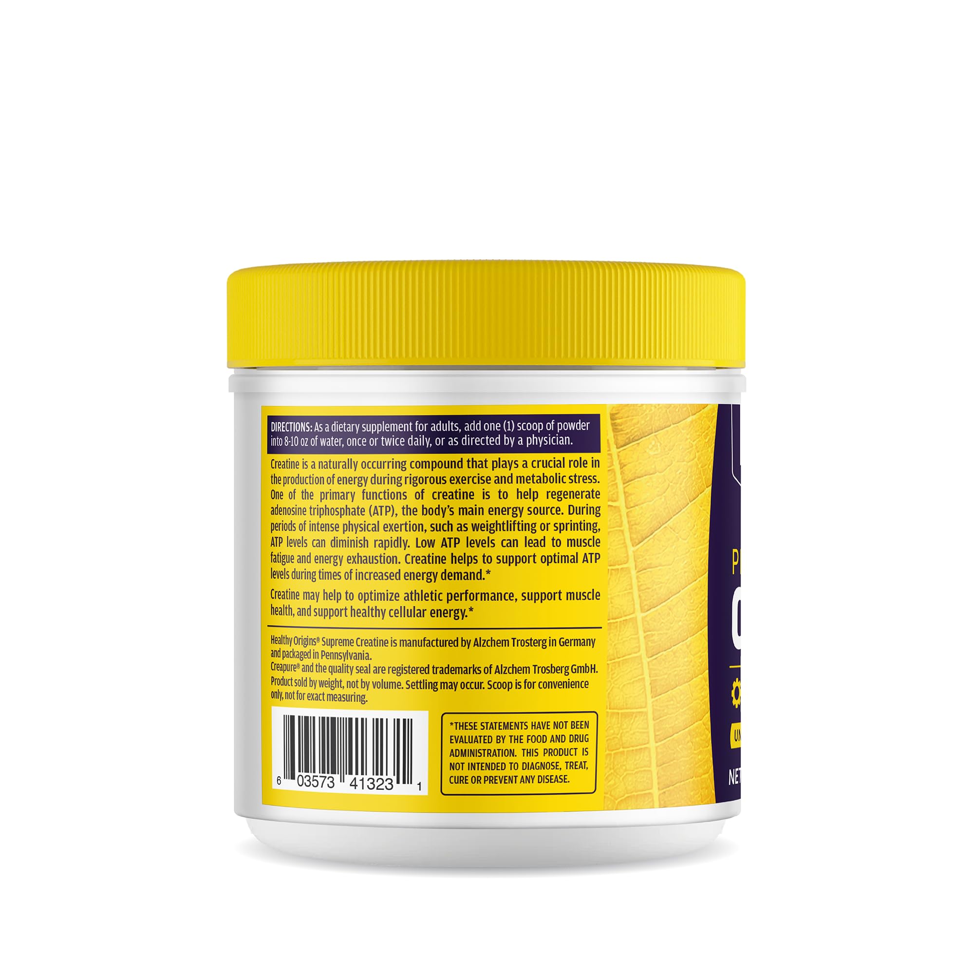 Healthy Origins® Performance Creatine with Creapure®, Unflavored Micronized Powder, Supports Muscle Function, Energy & Recovery, 21.2oz (600g), 120 Servings Healthy Origins uk supplements