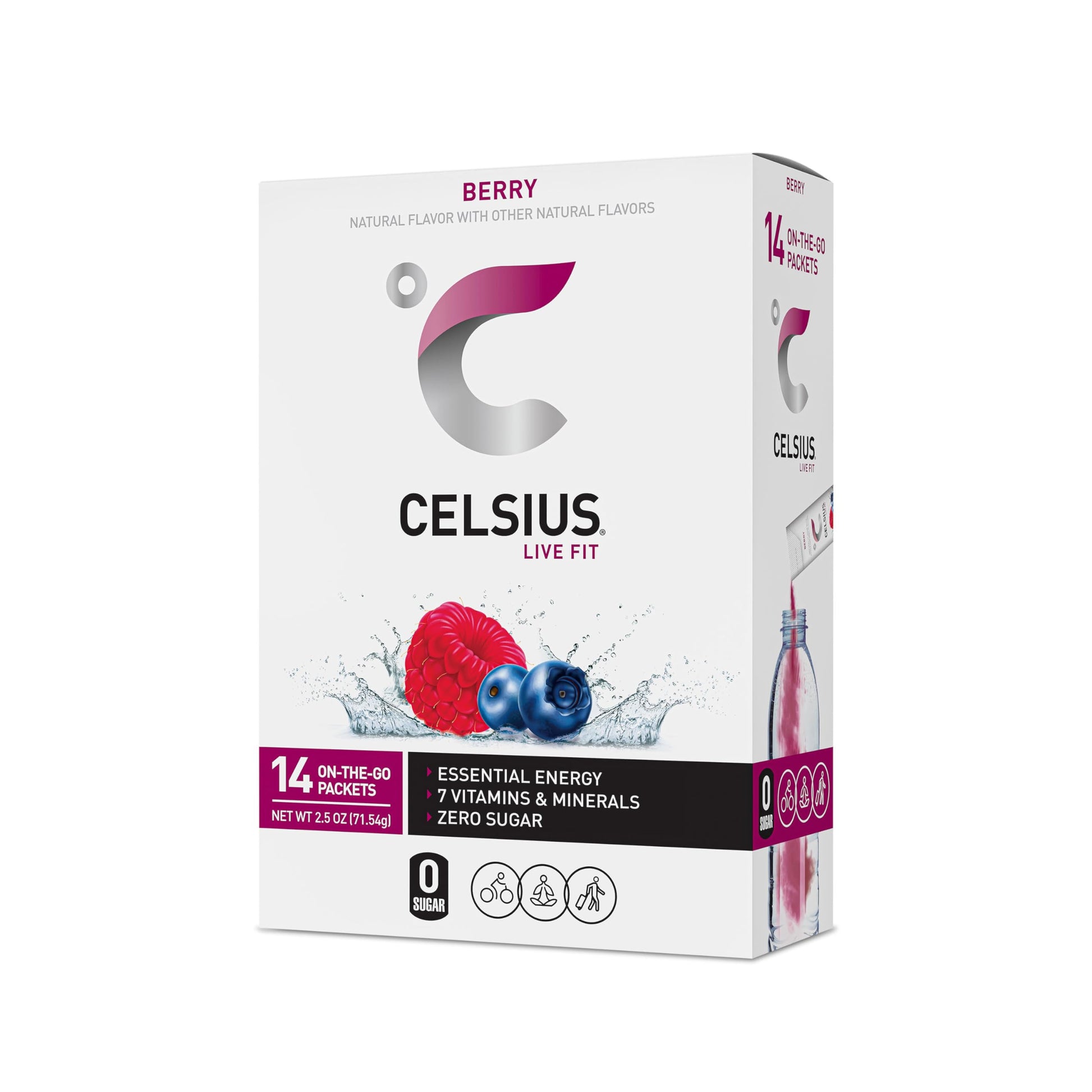 CELSIUS On-the-Go Powder Stick Packs, Zero Sugar (14 Sticks per Pack), Berry, 2.5 Ounce CELSIUS uk supplements